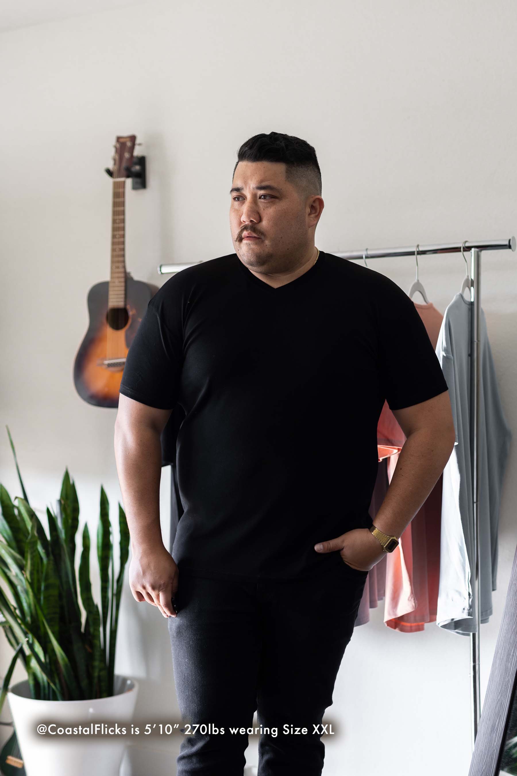 Classic V-Neck T-Shirt: Black - Rule Of Threads