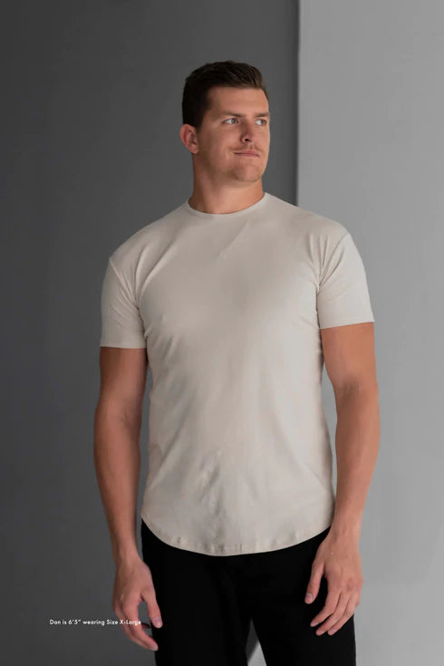 Curve Crew T-Shirt: Apricot - Rule Of Threads