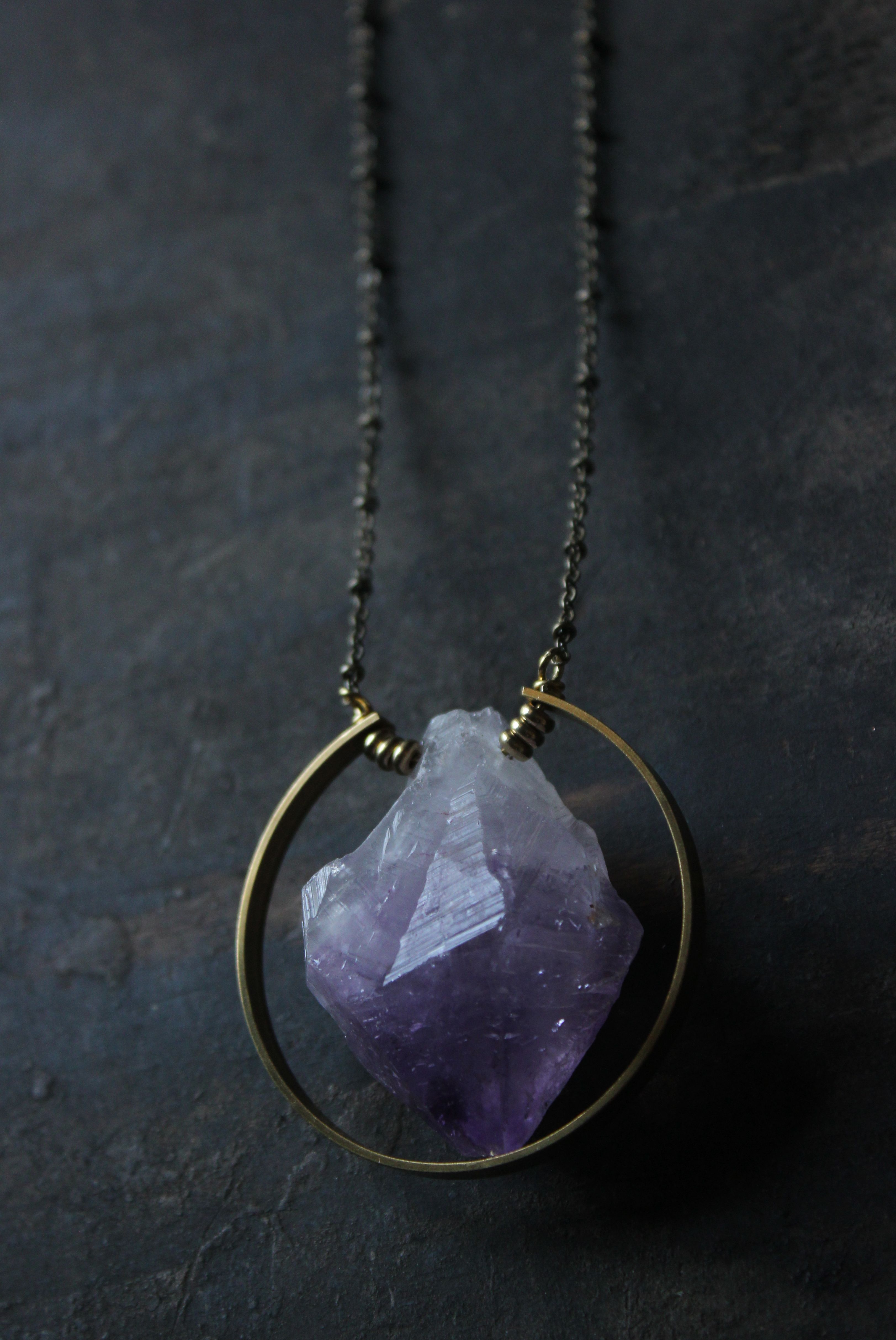Amethyst Pendant with Gold