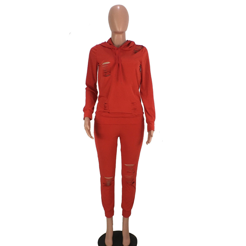 Sweatsuit Top & Pants Long Sleeve Vintage Modern Fashion