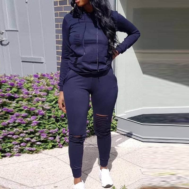 Sweatsuit Top & Pants Long Sleeve Vintage Modern Fashion