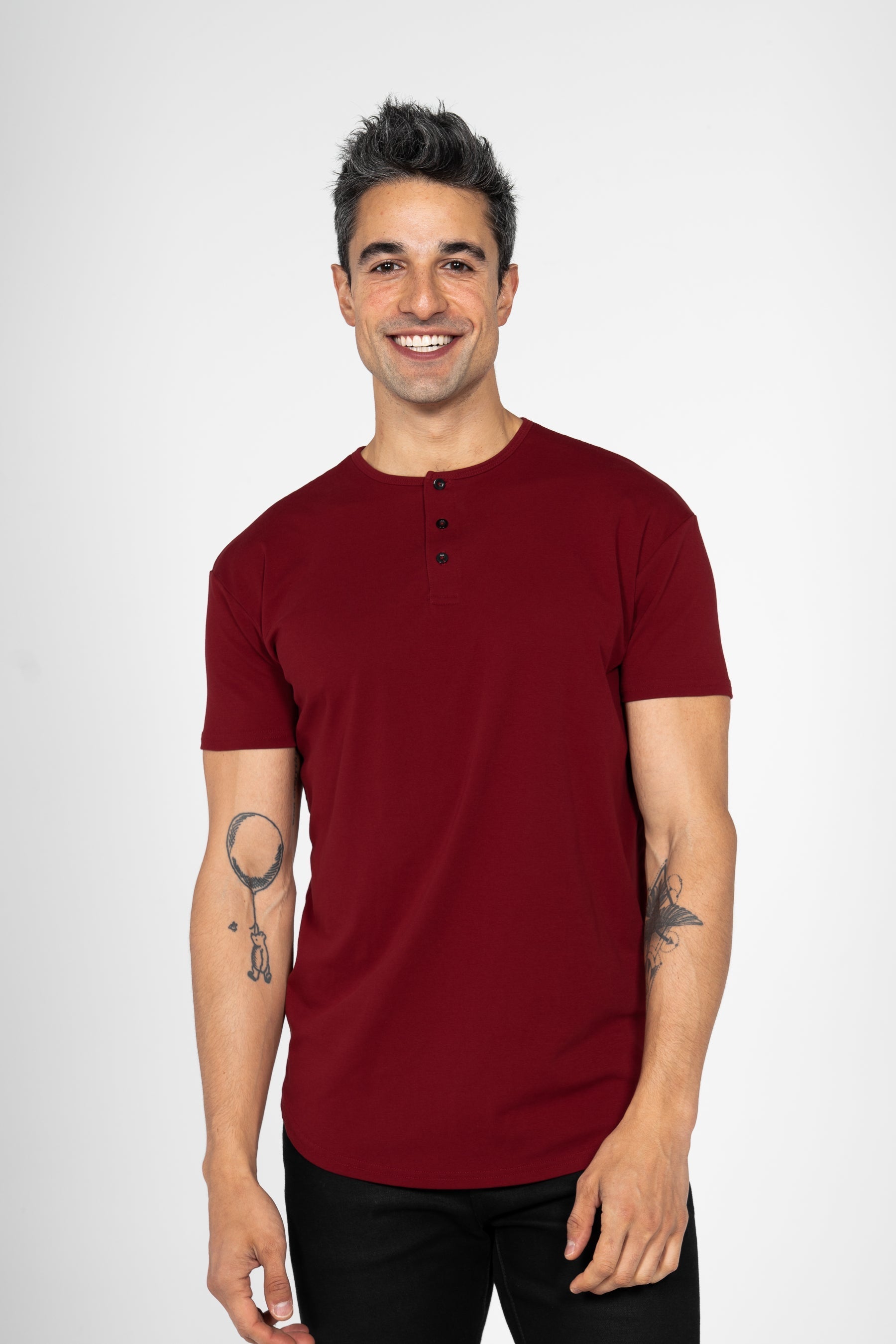 Curve Henley T-Shirt: Black