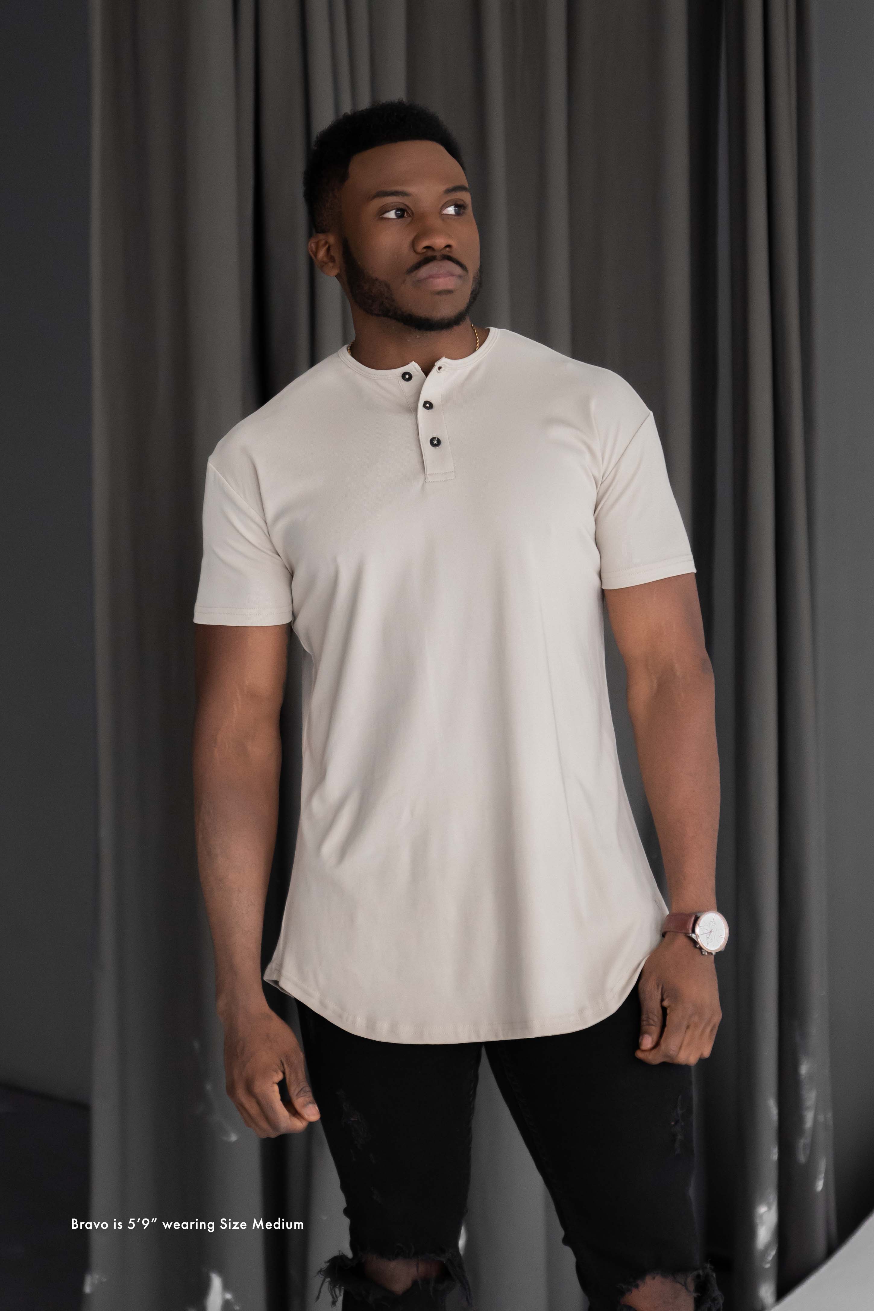 Curve Henley T-Shirt: Apricot