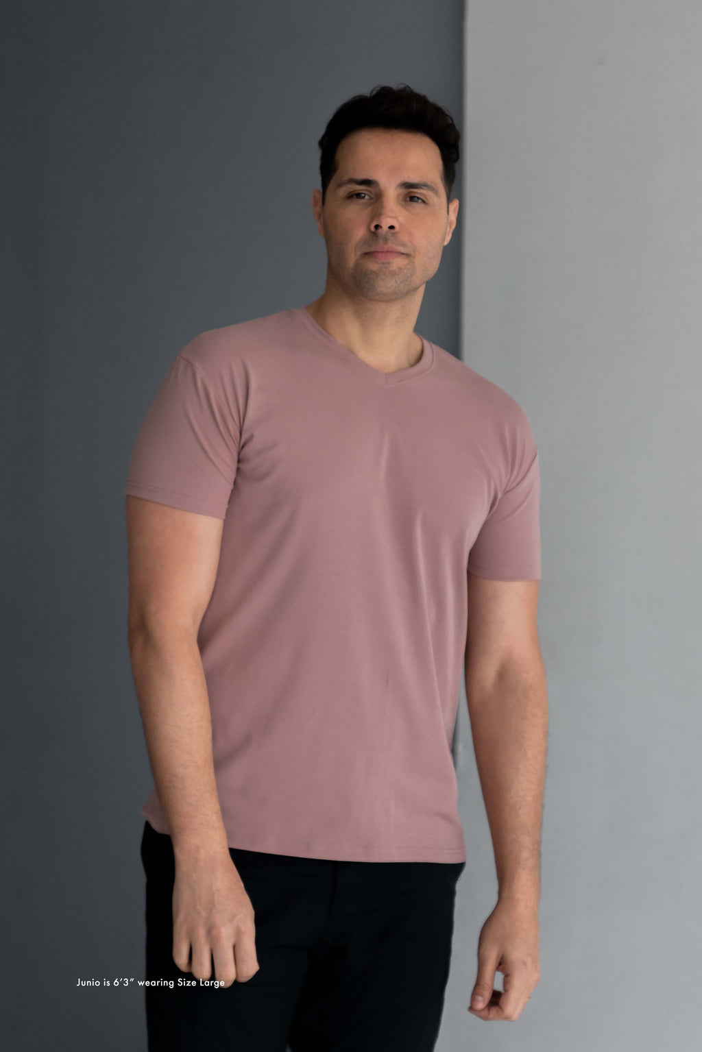 Classic V-Neck T-Shirt: Mauve - Rule Of Threads