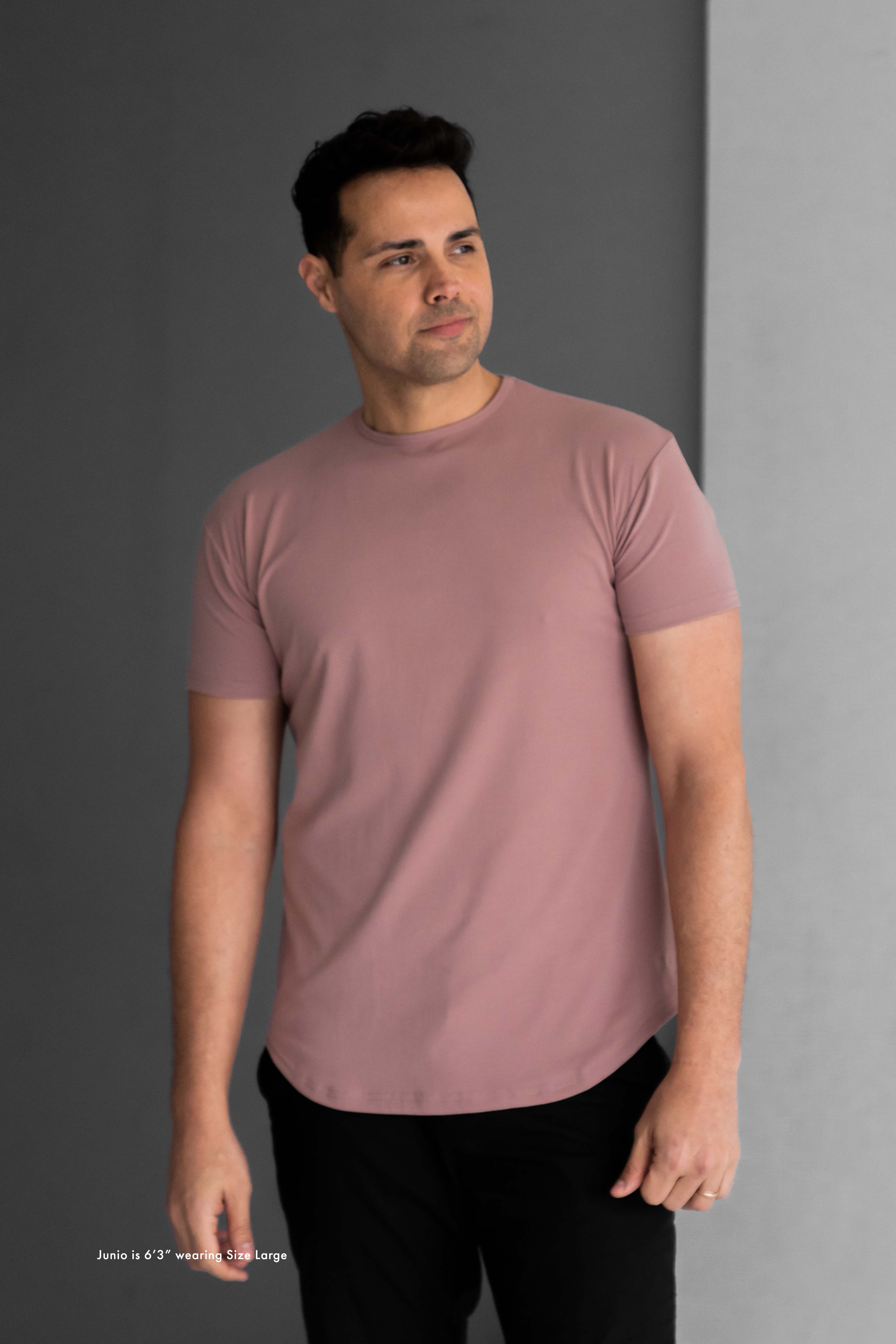 Curve Crew T-Shirt: Mauve - Rule Of Threads