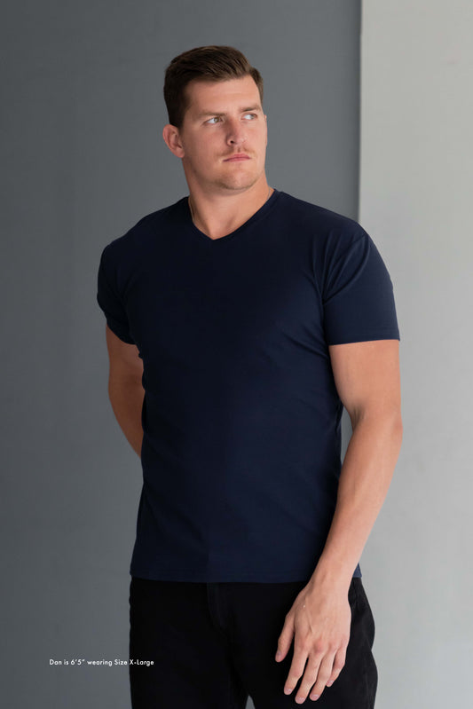 Classic V-Neck T-Shirt: NY Blue - Rule Of Threads