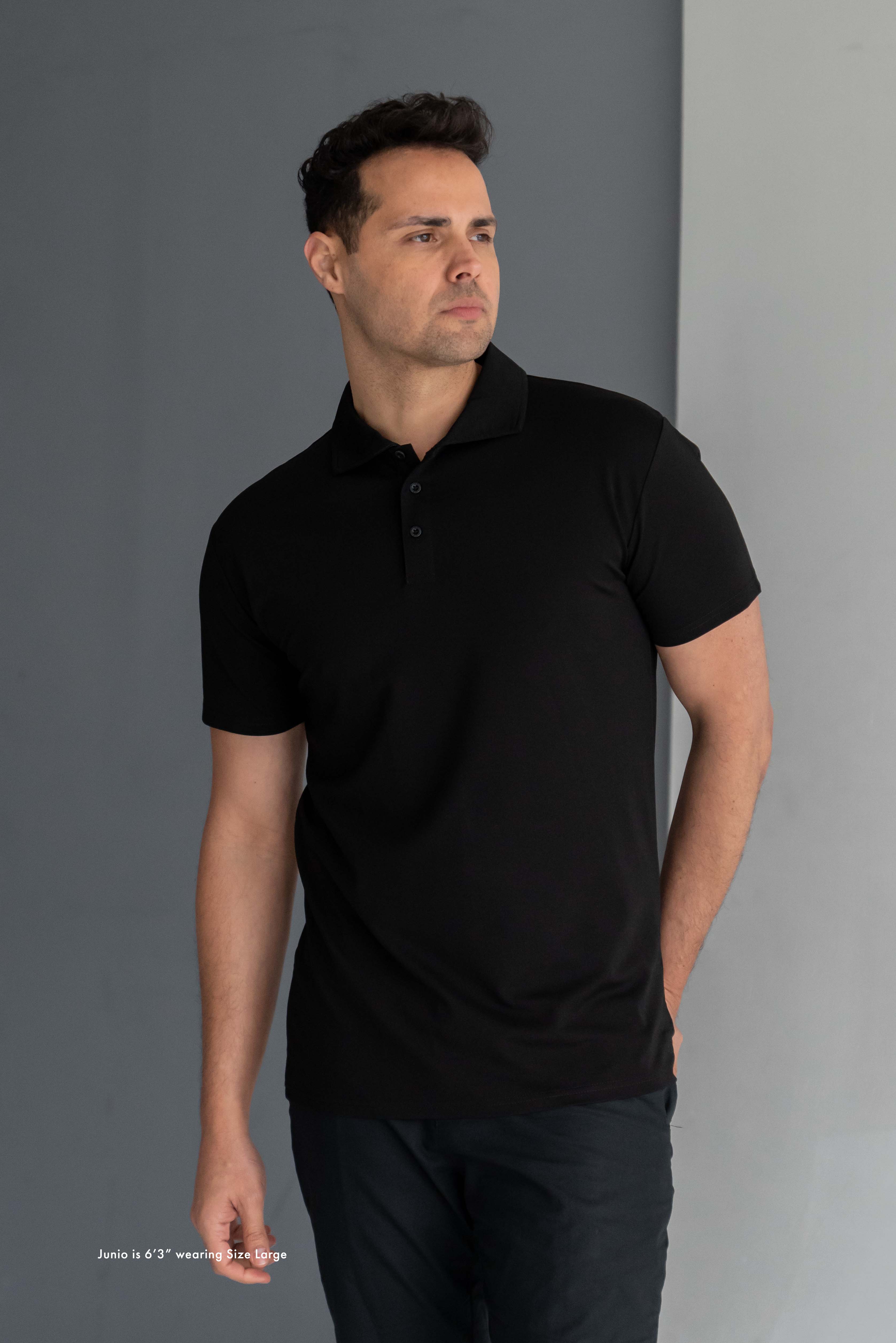 Classic Polo T-Shirt: Black - Rule Of Threads