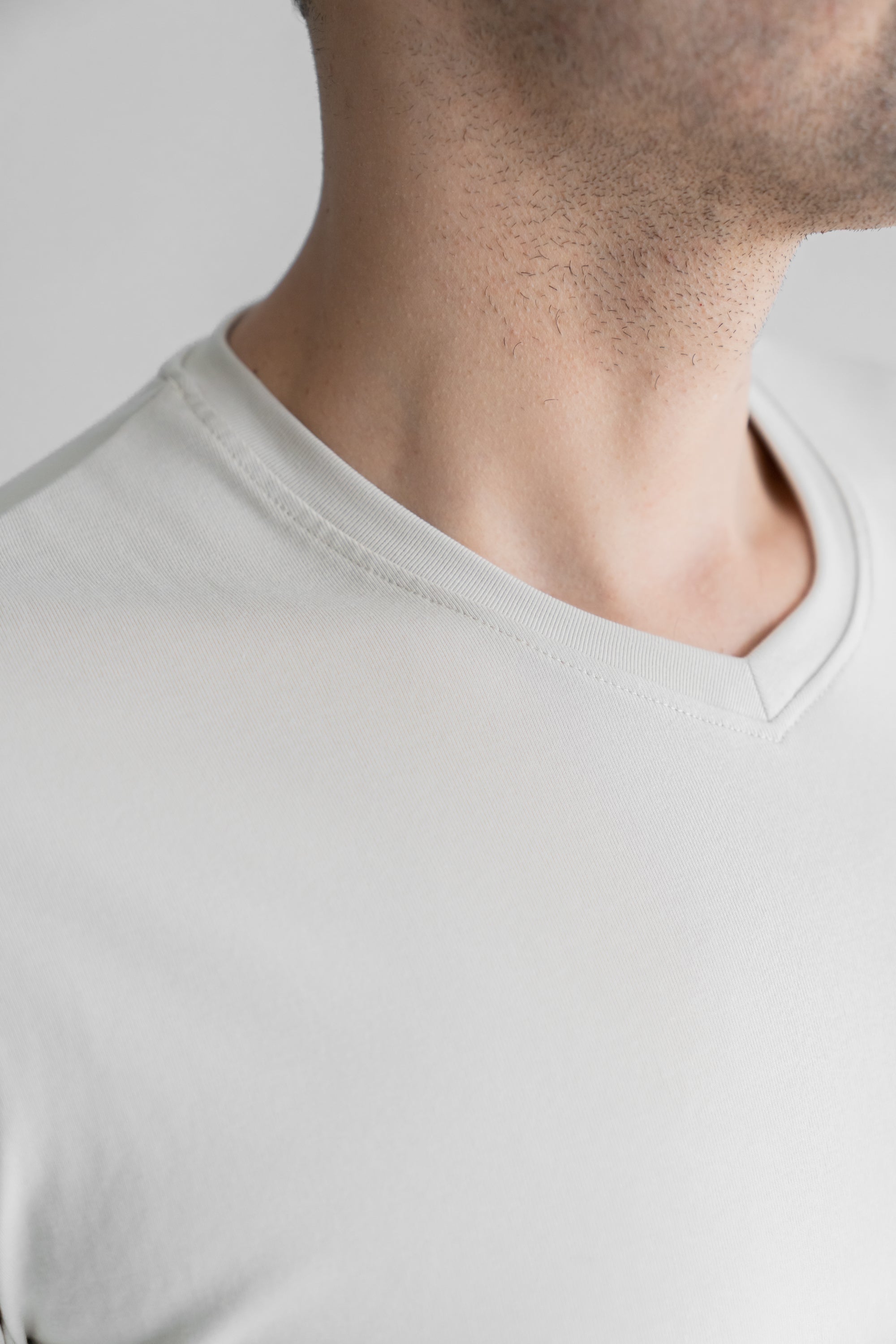 Curve V-Neck T-Shirt: Stone