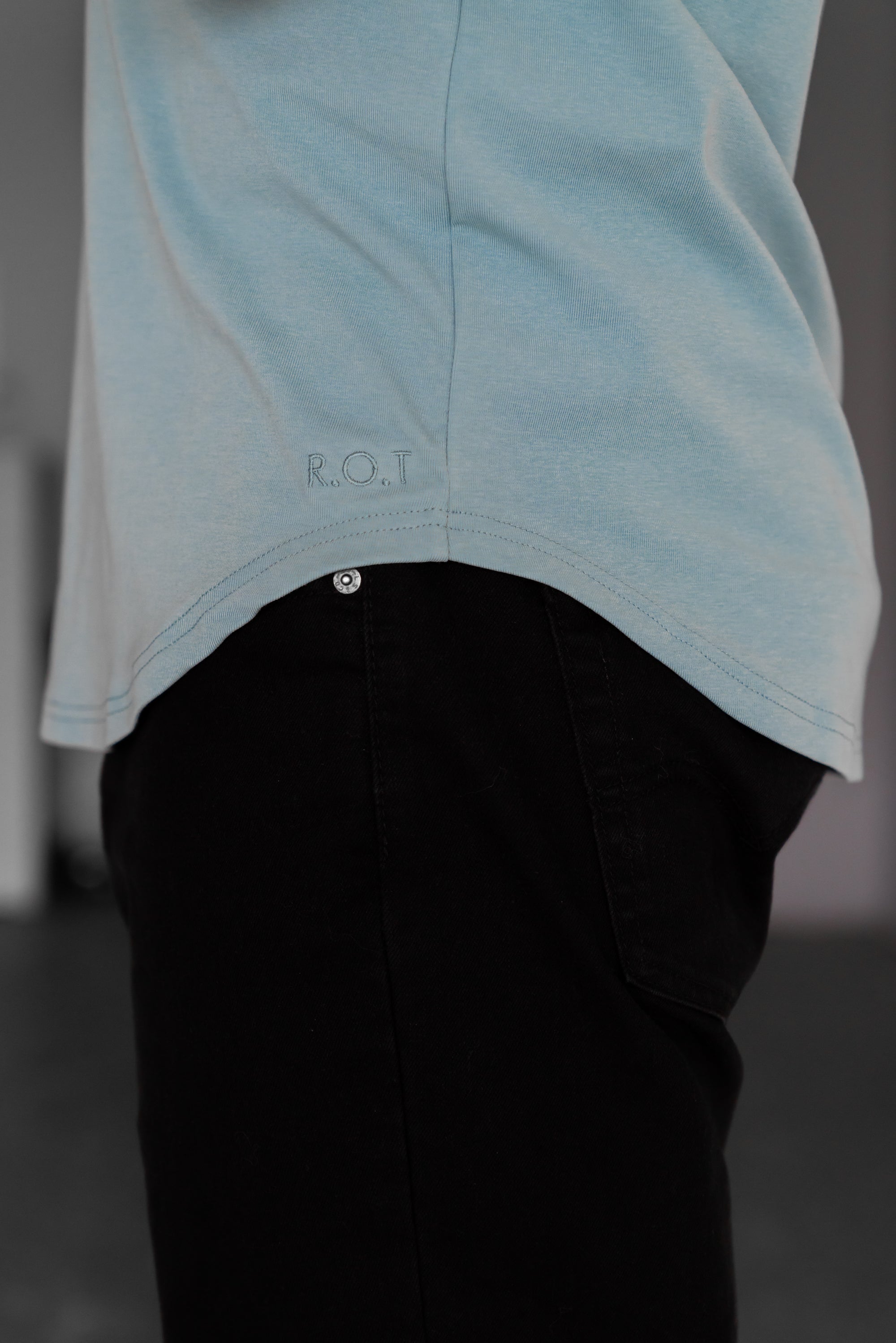 Curve V-Neck T-Shirt: New Steel