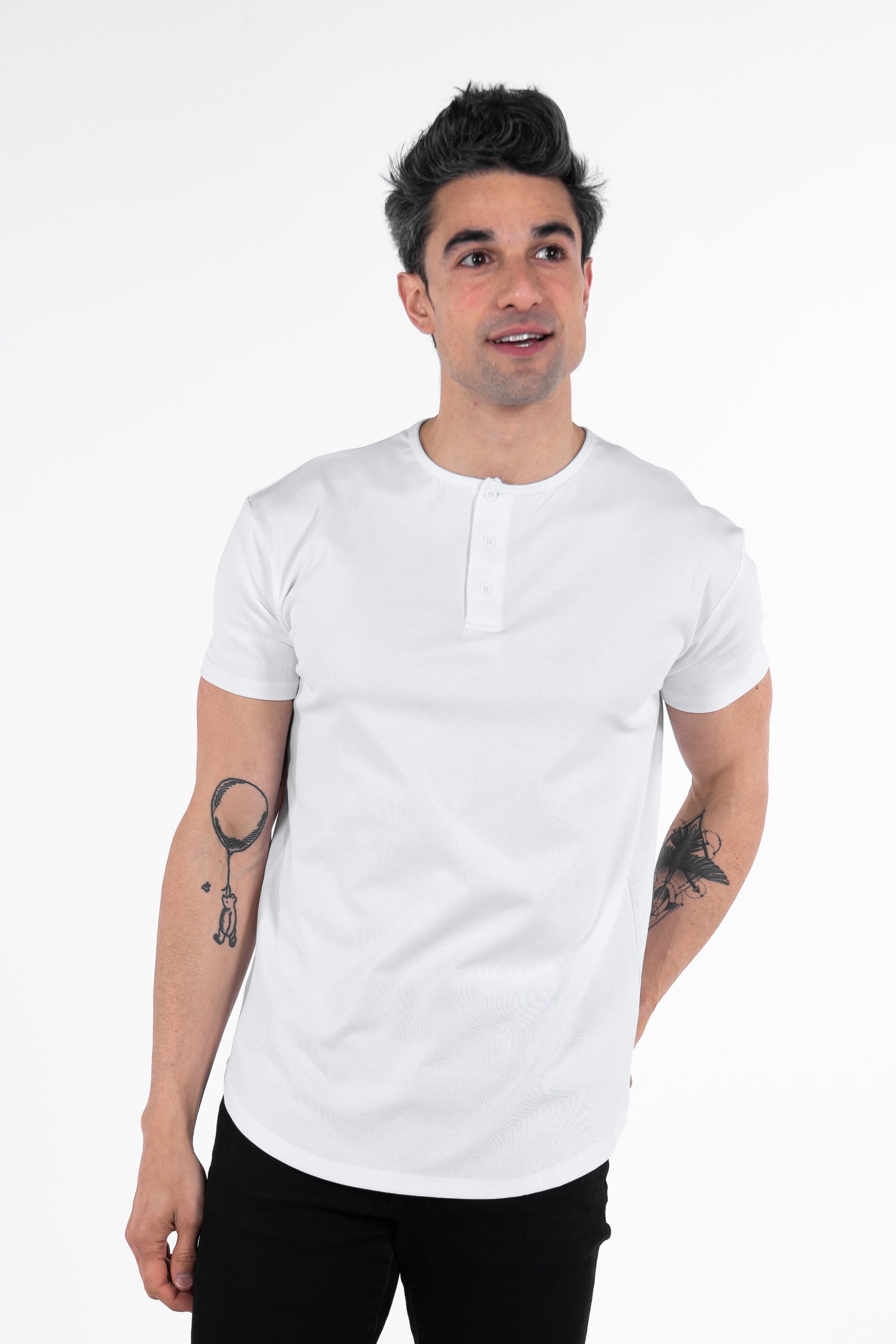 Curve Henley T-Shirt: Black