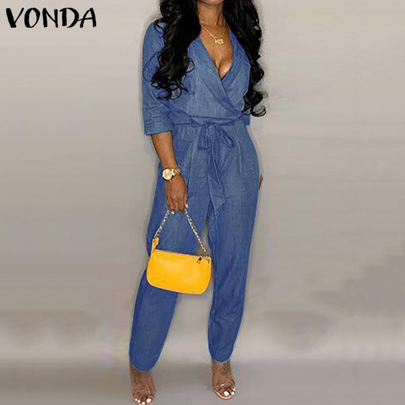 Denim One piece Sexy Casual wear Long Pants Fashionable