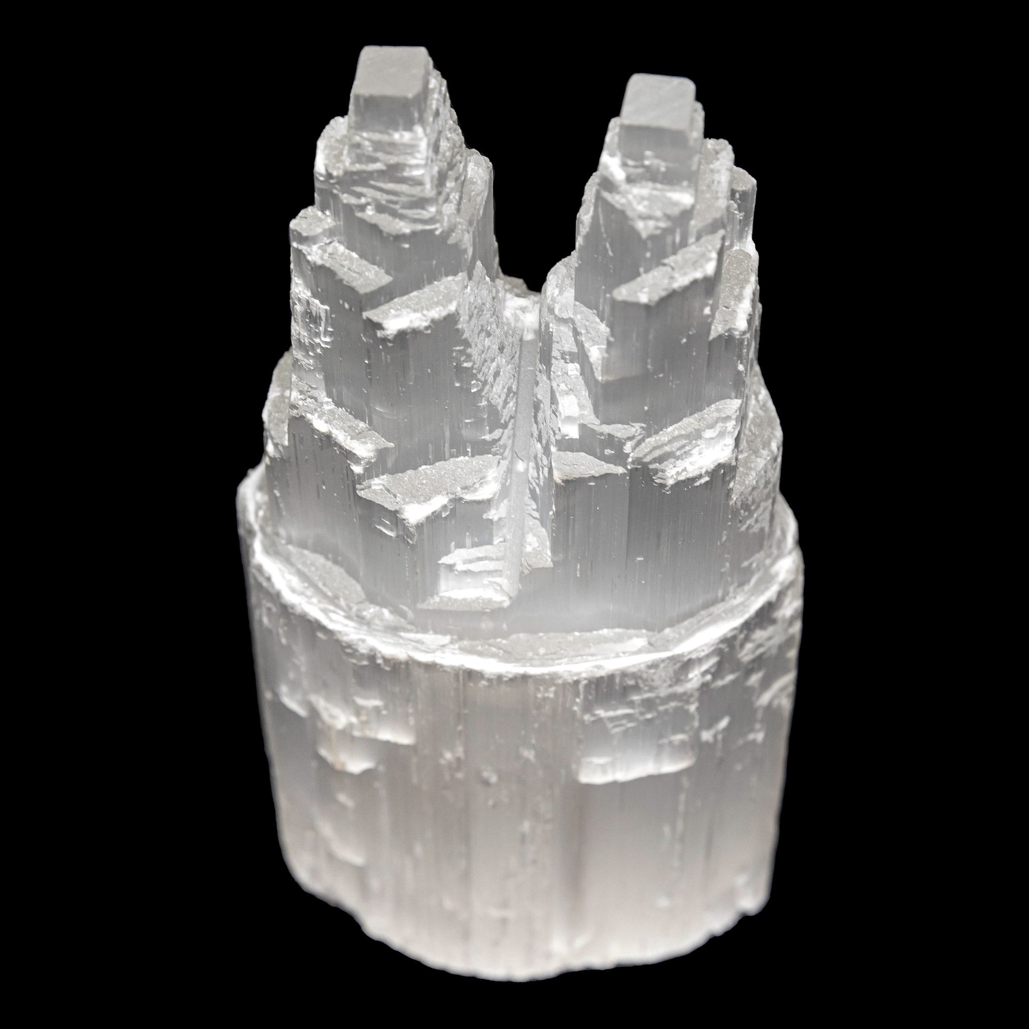Selenite Lamp - Twin Towers M 10"