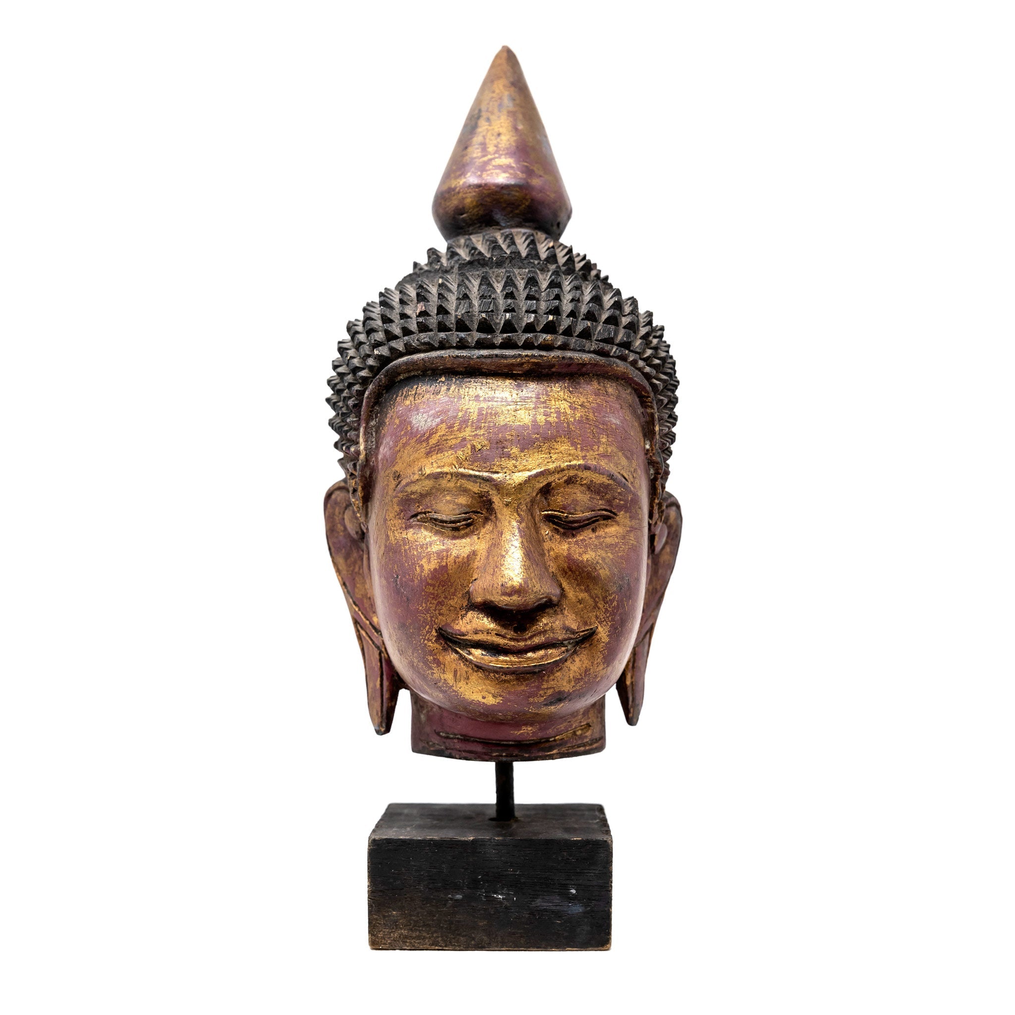 Wood Buddha Head - 12" X 5"