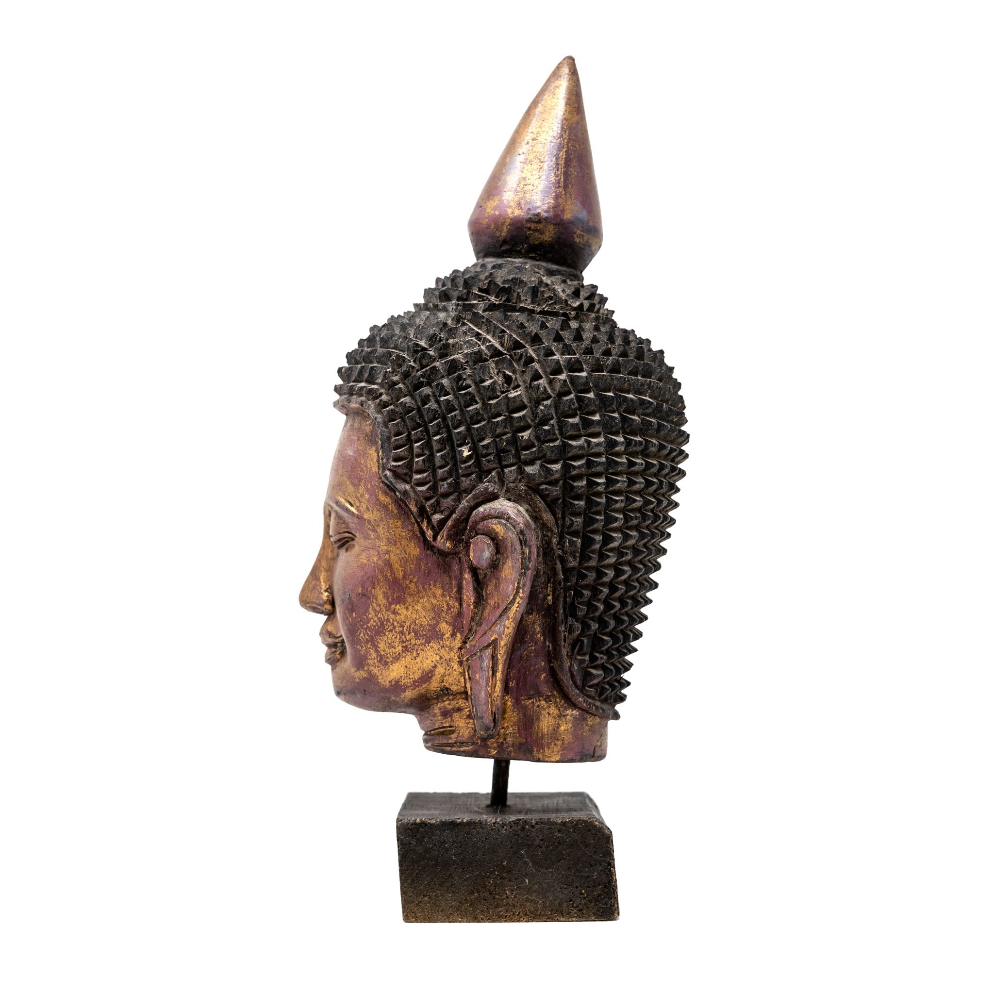 Wood Buddha Head - 12" X 5"