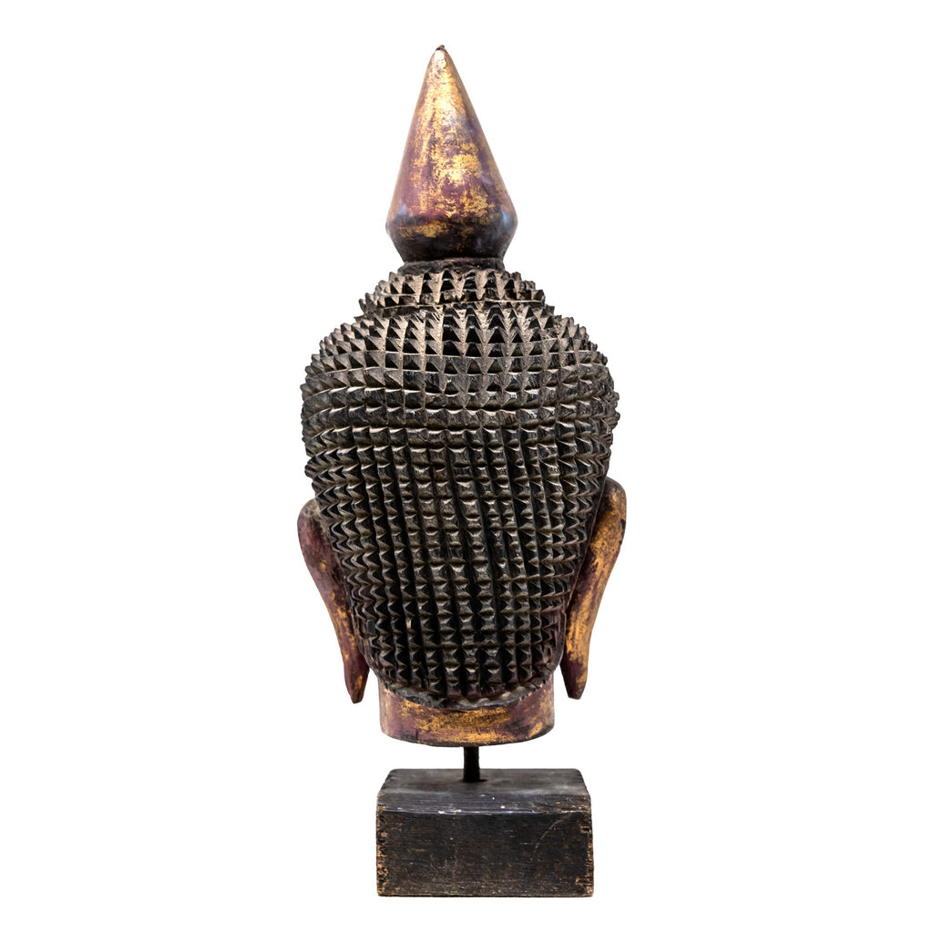 Wood Buddha Head - 12" X 5"