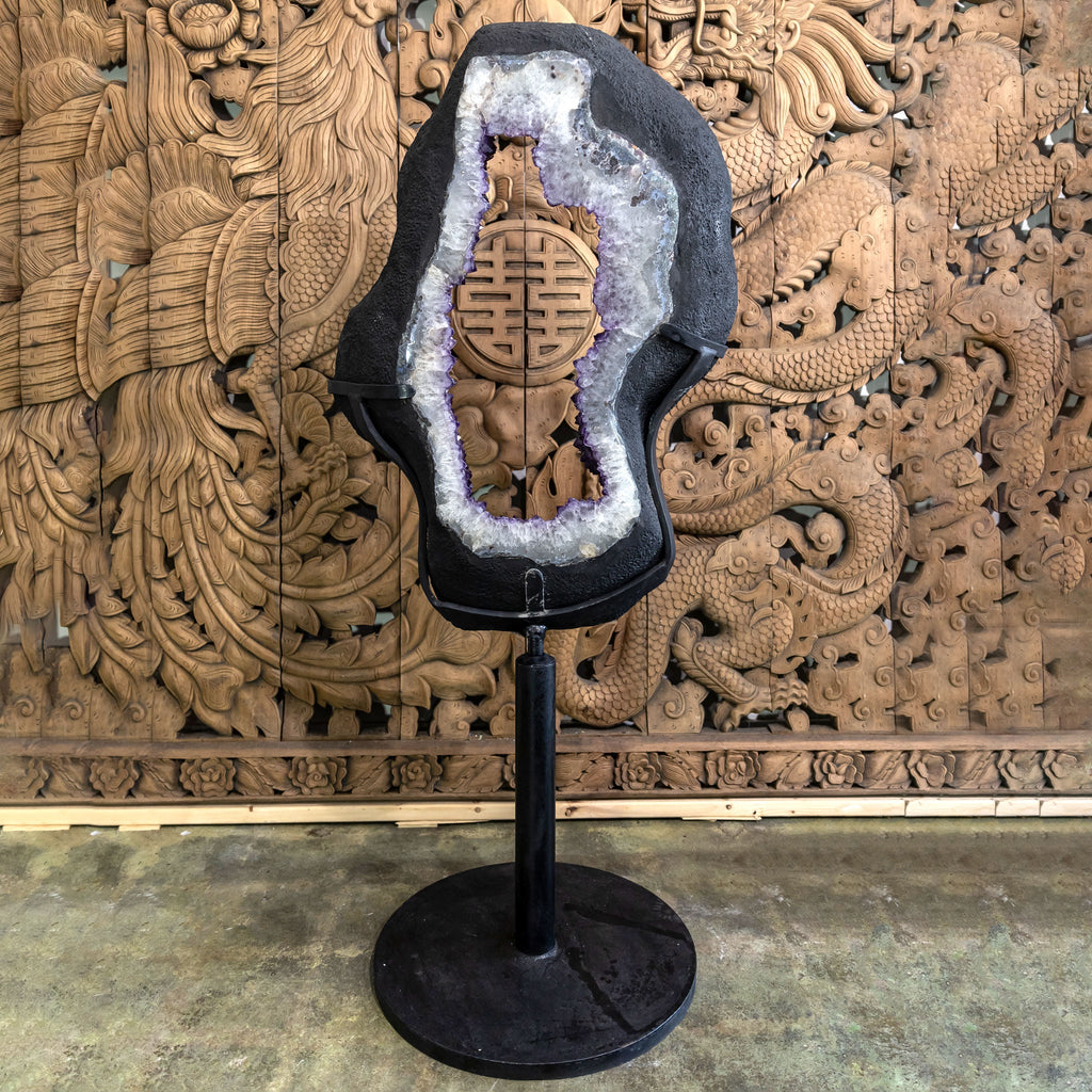 Amethyst Ring with Iron Base