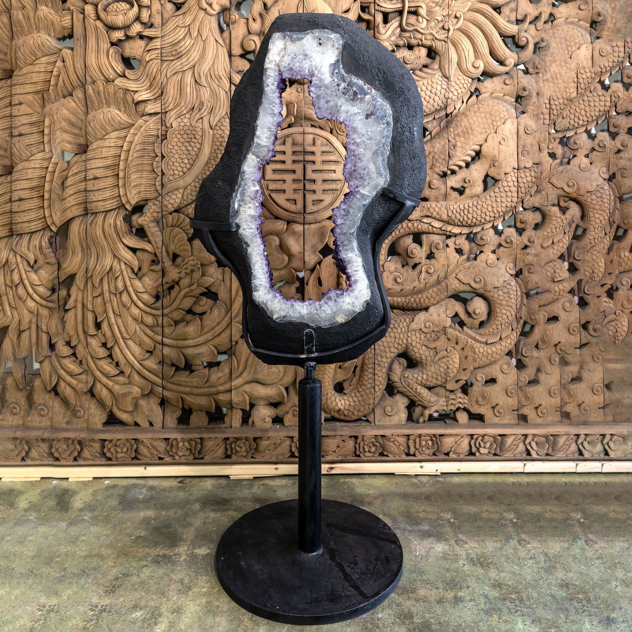 Amethyst Ring with Iron Base