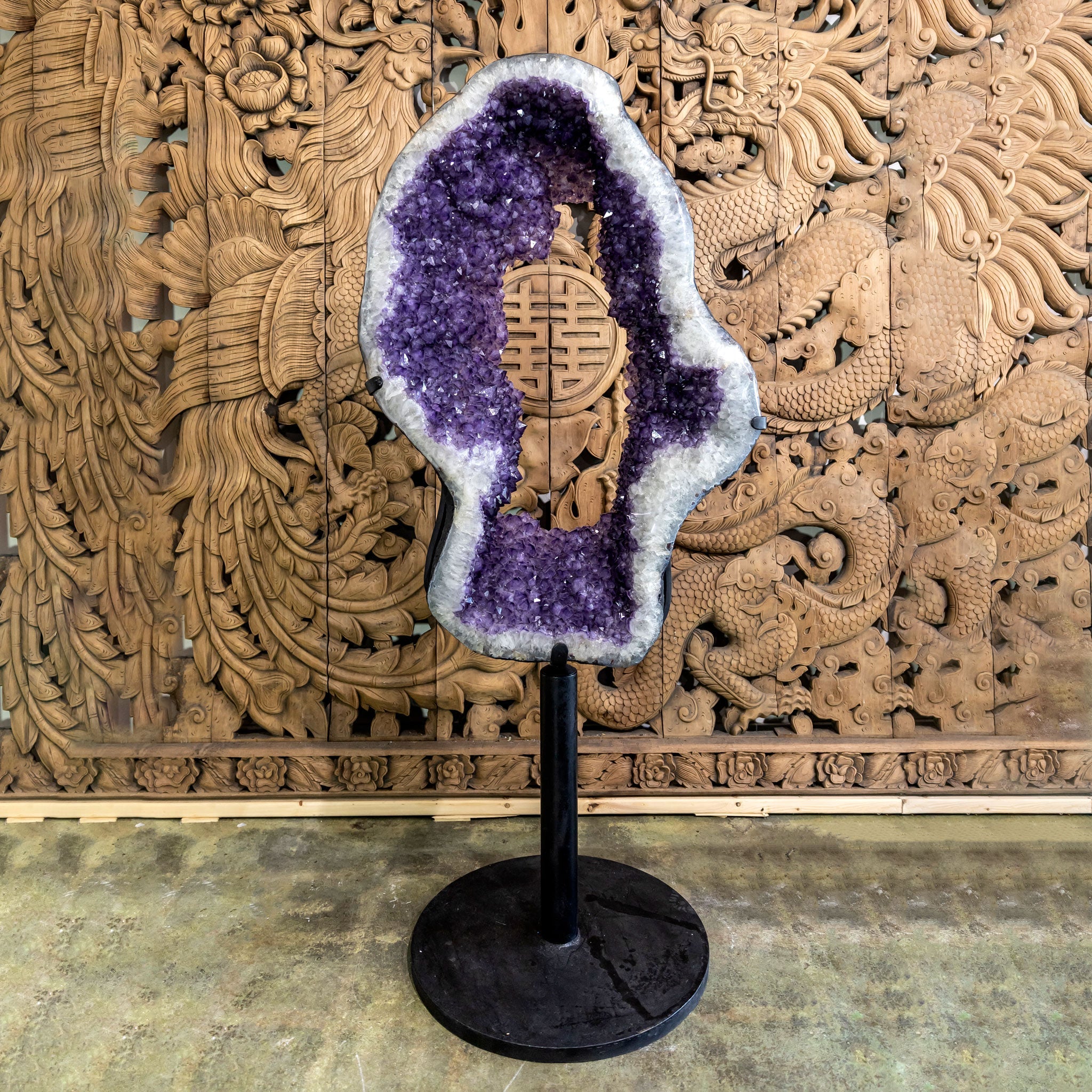 Amethyst Ring with Iron Base