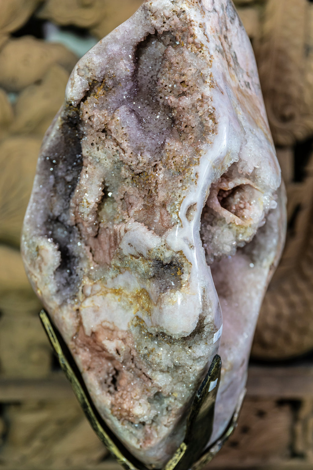 Rose Amethyst with Iron Base