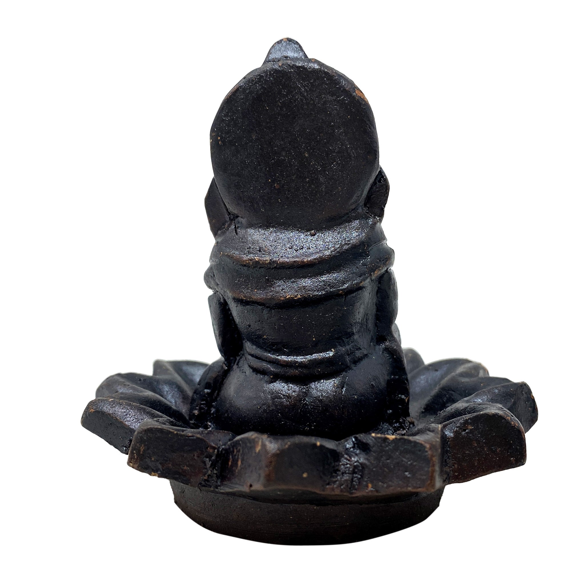 Clay Incense Holder w/ Ganesha on Lotus