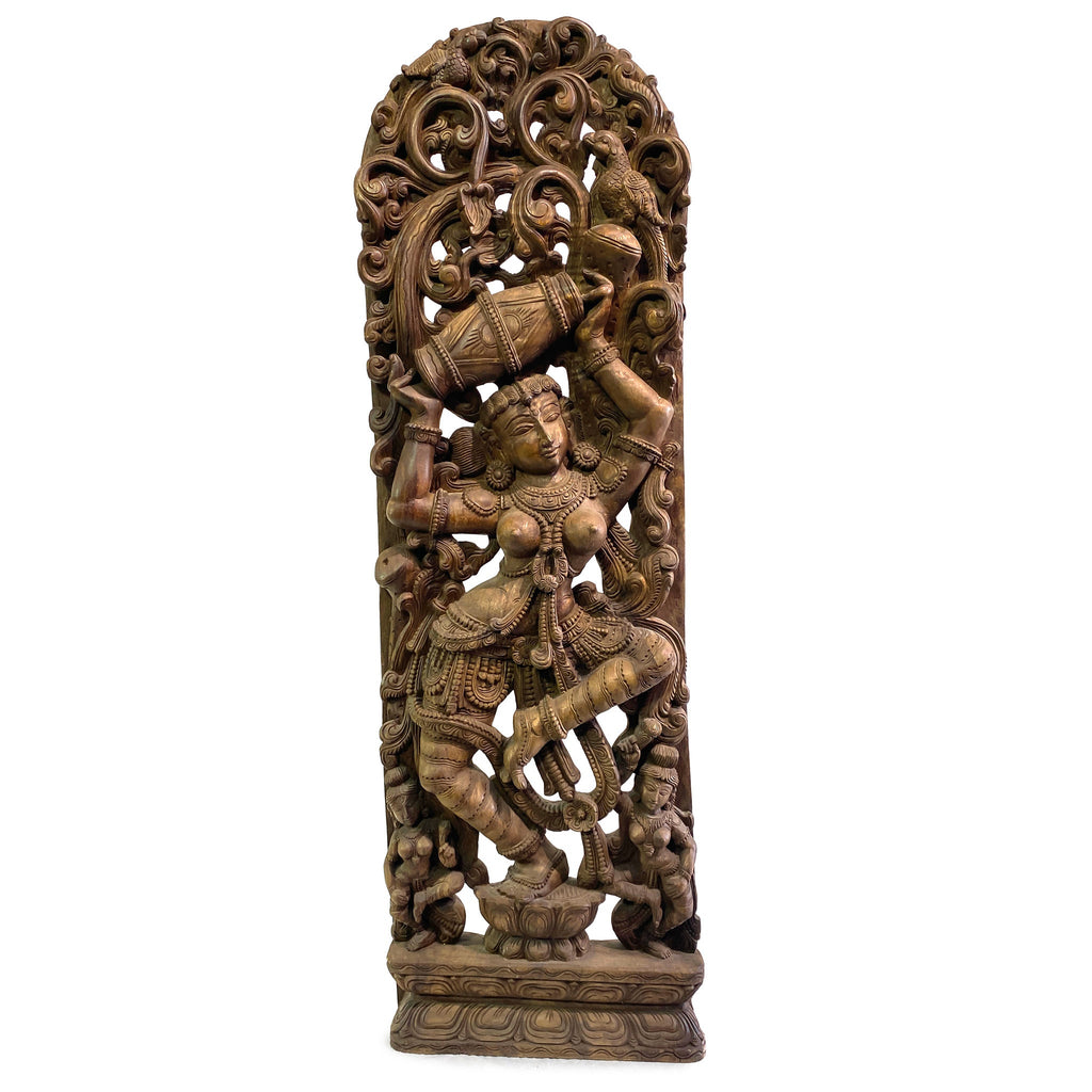 Antique Large Indian Carved Wooden Statue