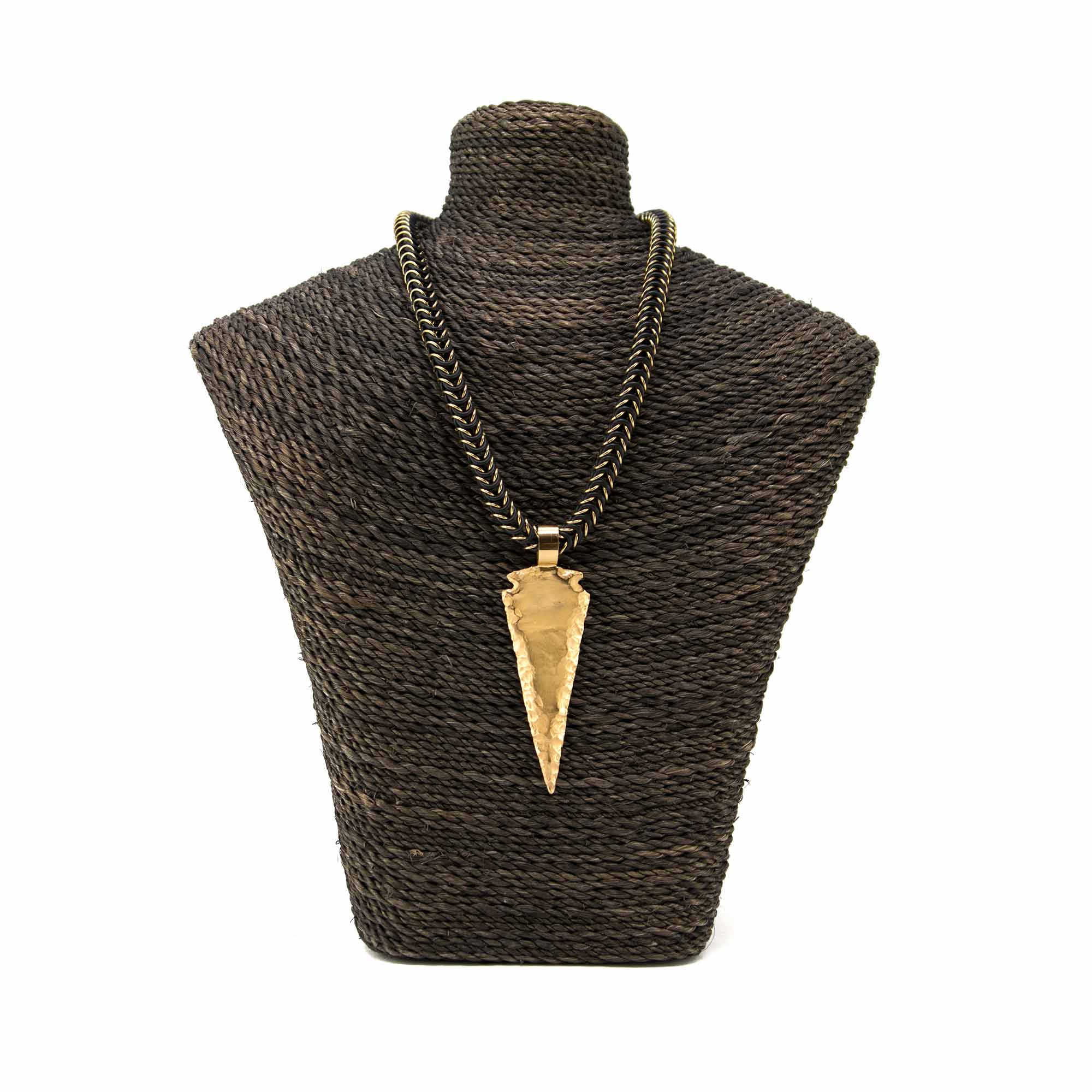 Gold Pendant with Tubular Chain