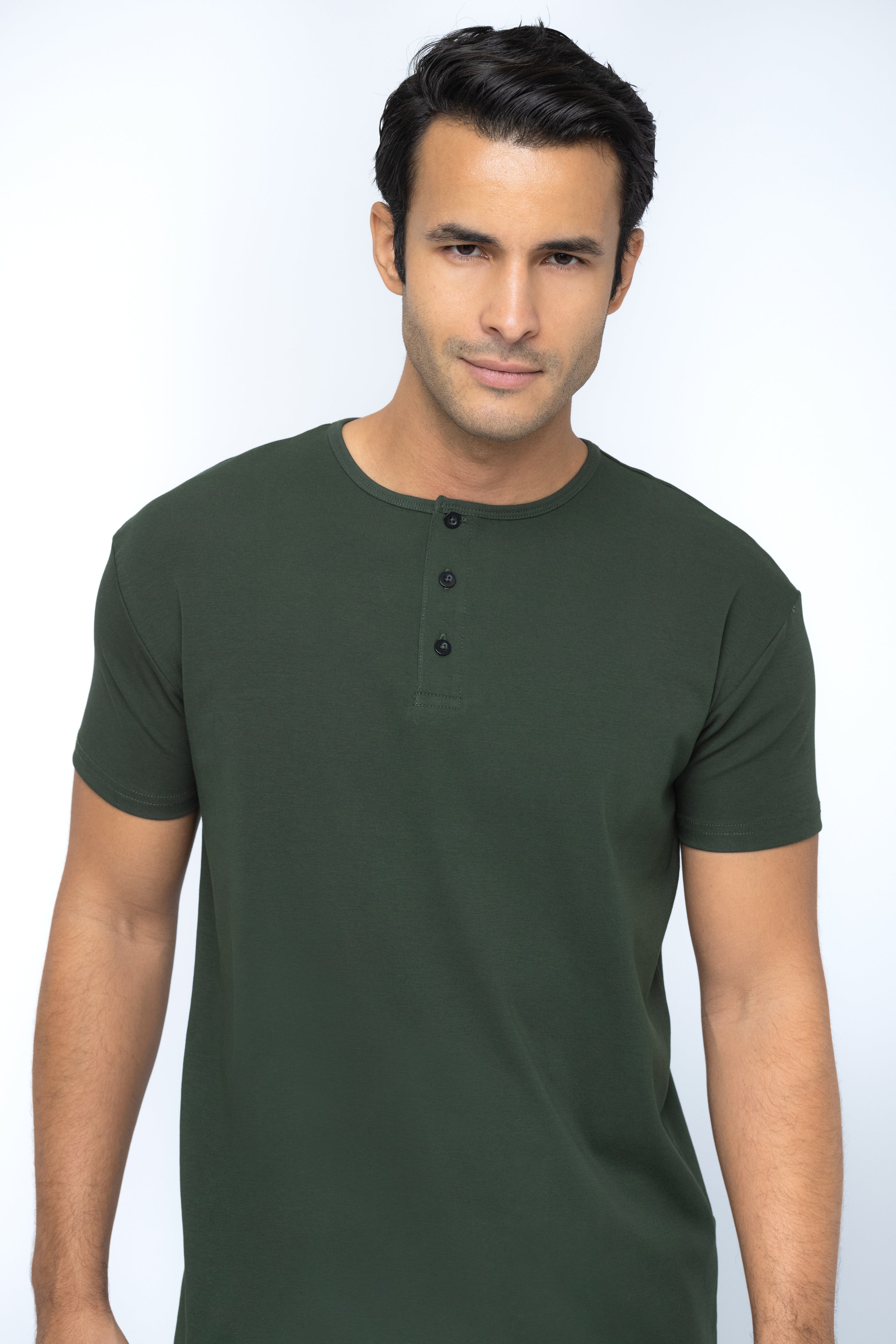Classic Henley T-Shirt: Blue Steel