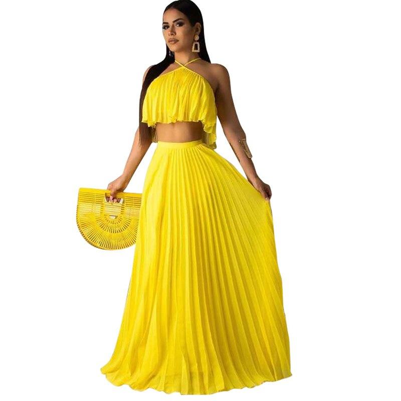 Dress two-piece sexy fashion pleated Modern Wear On Trend