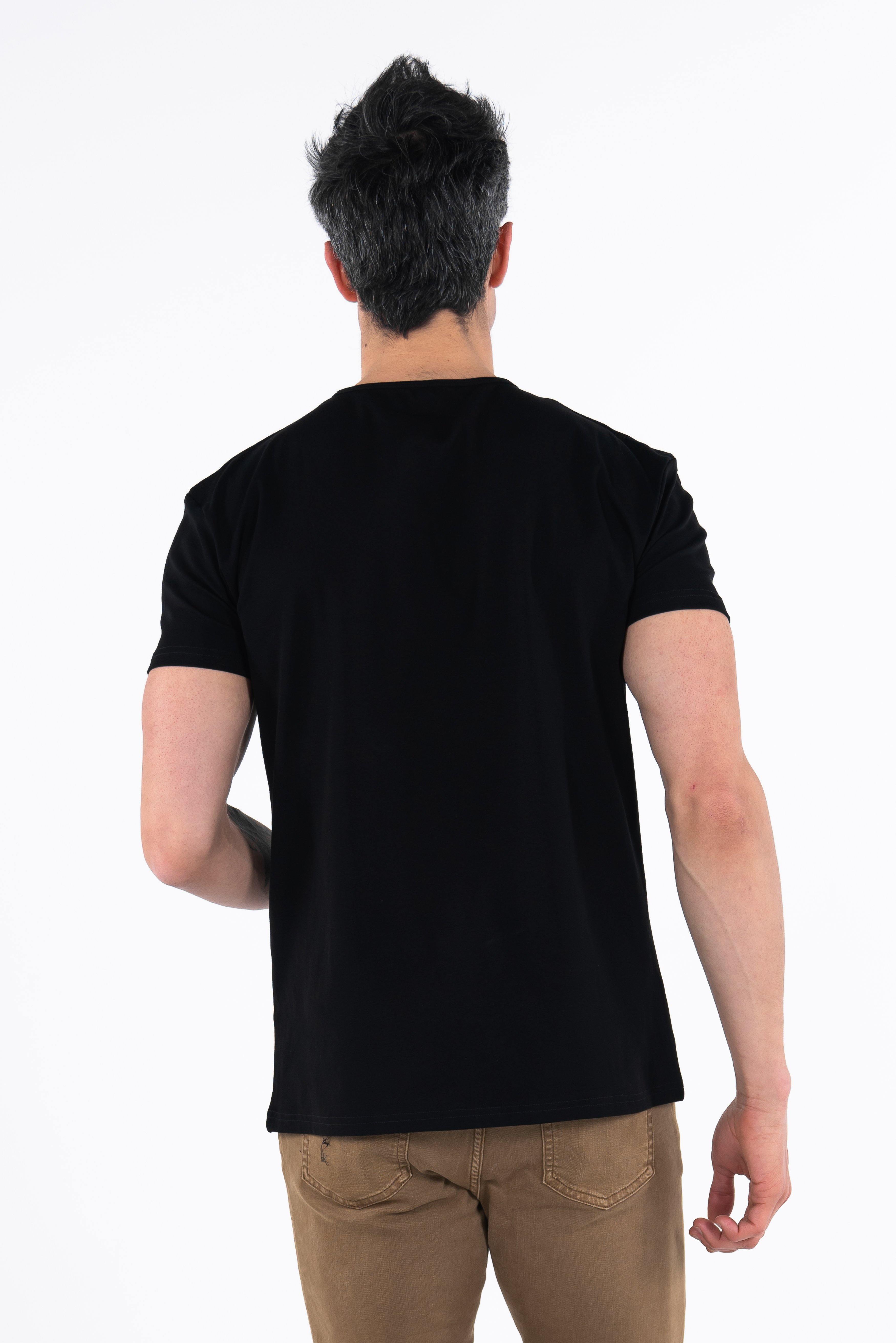 Classic Henley T-Shirt: Black - Rule Of Threads