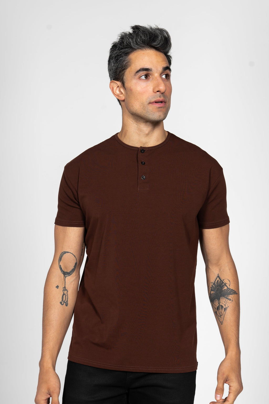 Classic Henley T-Shirt: Espresso - Rule Of Threads