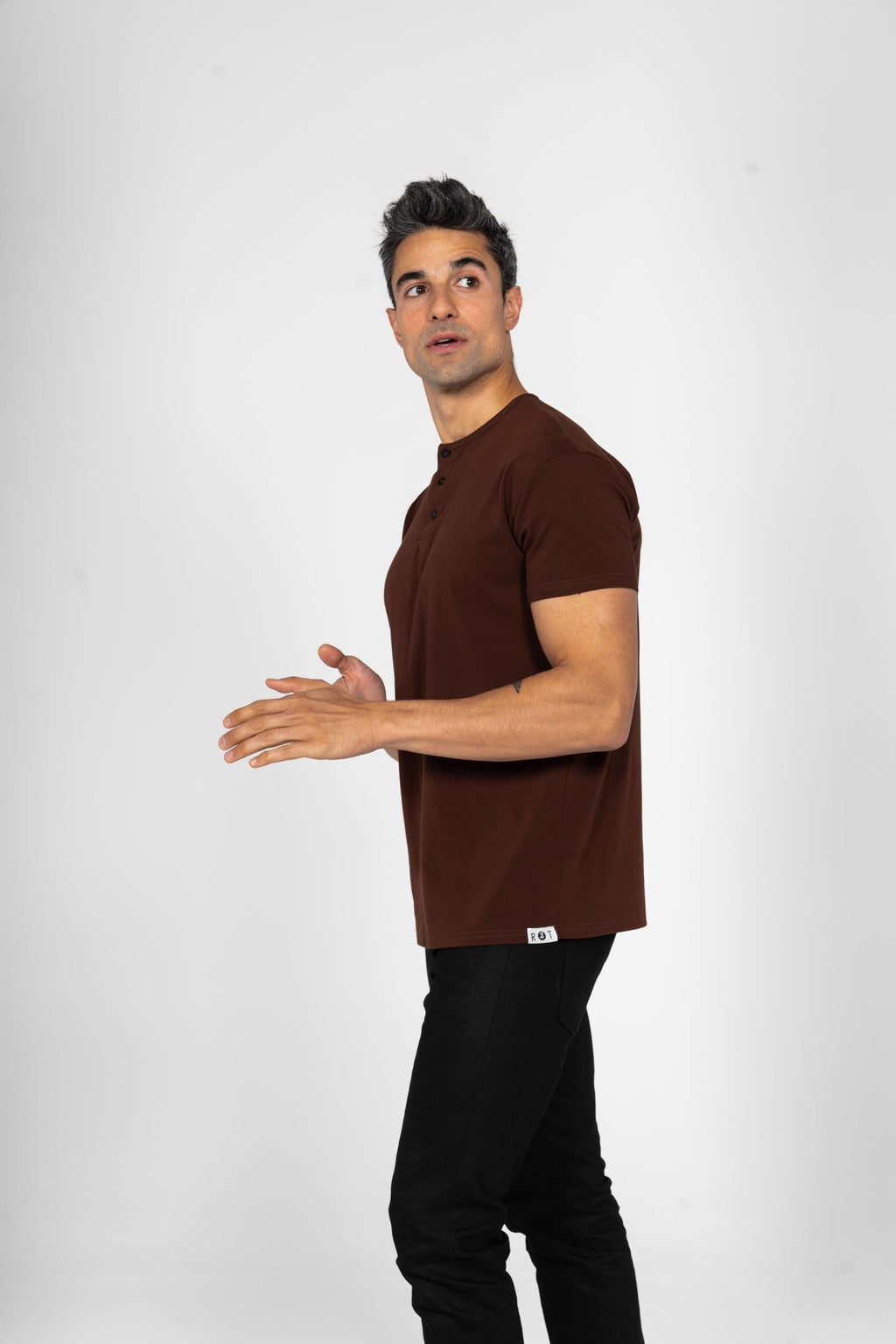 Classic Henley T-Shirt: Espresso - Rule Of Threads