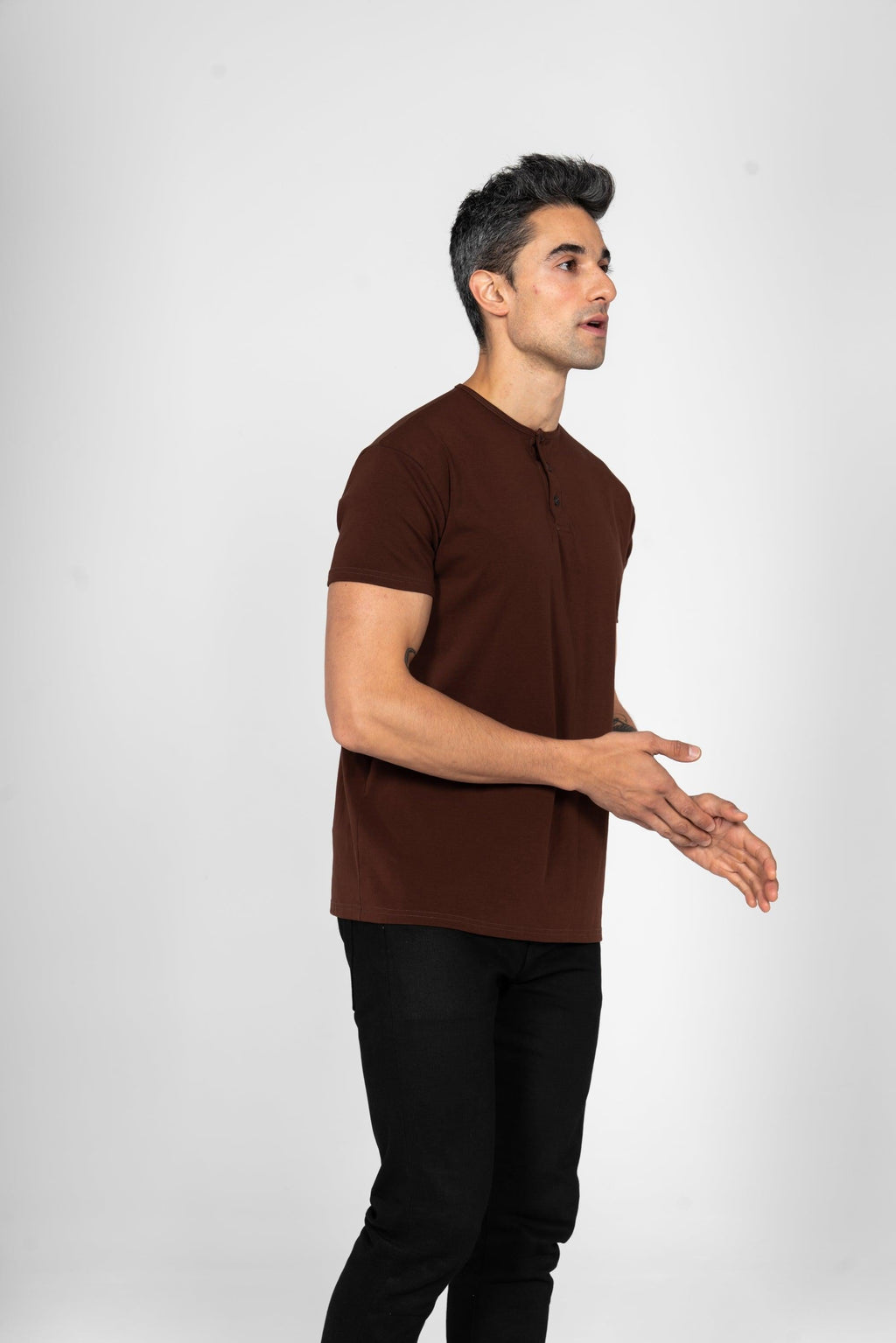 Classic Henley T-Shirt: Espresso - Rule Of Threads