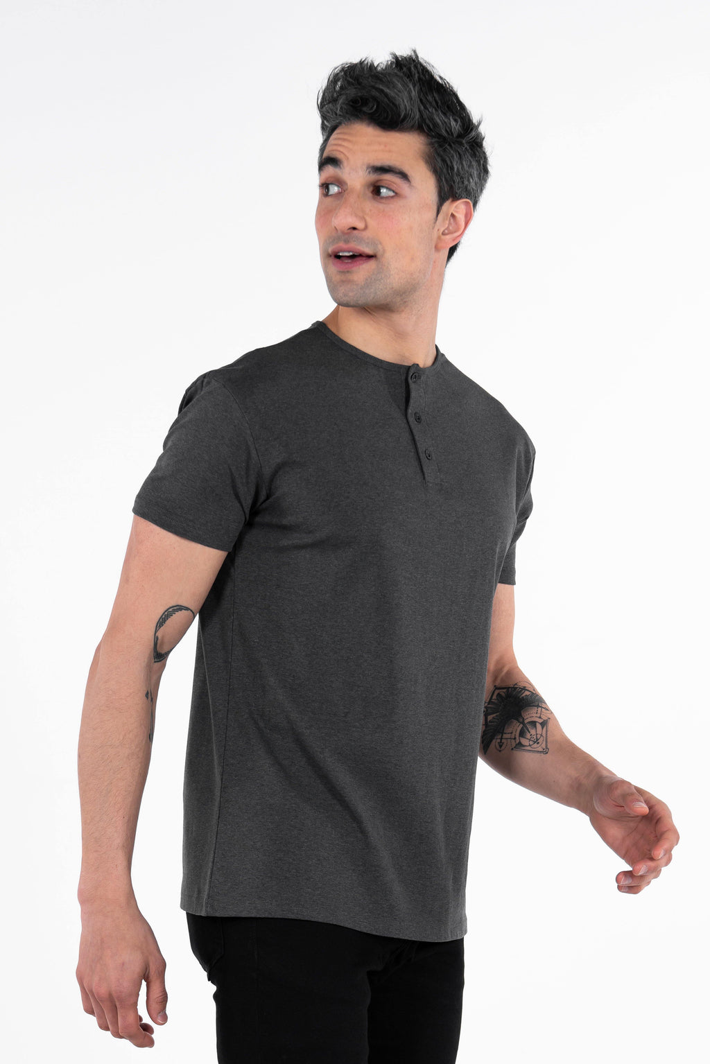 Classic Henley T-Shirt: Granite - Rule Of Threads