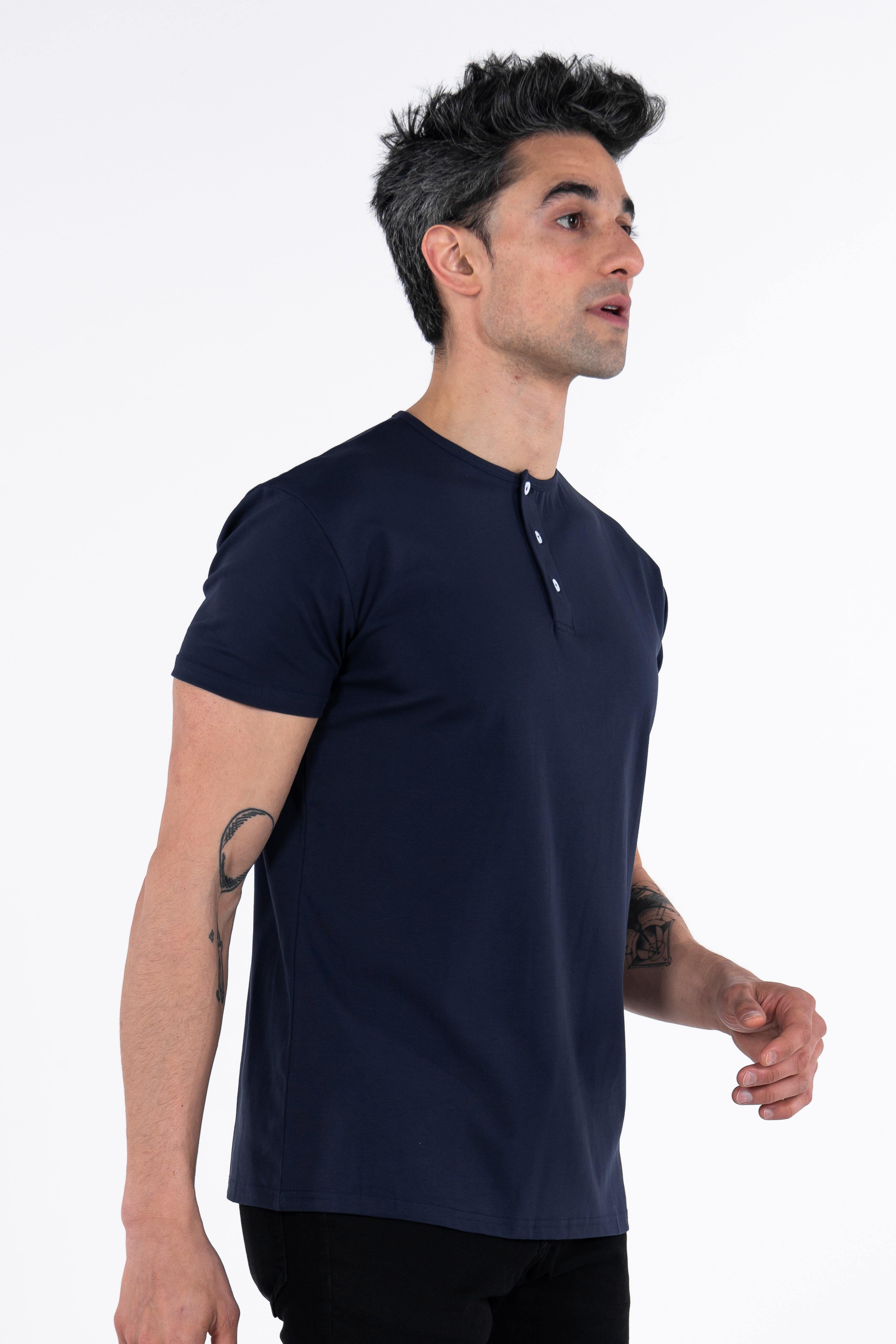 Classic Henley T-Shirt: NY Blue - Rule Of Threads