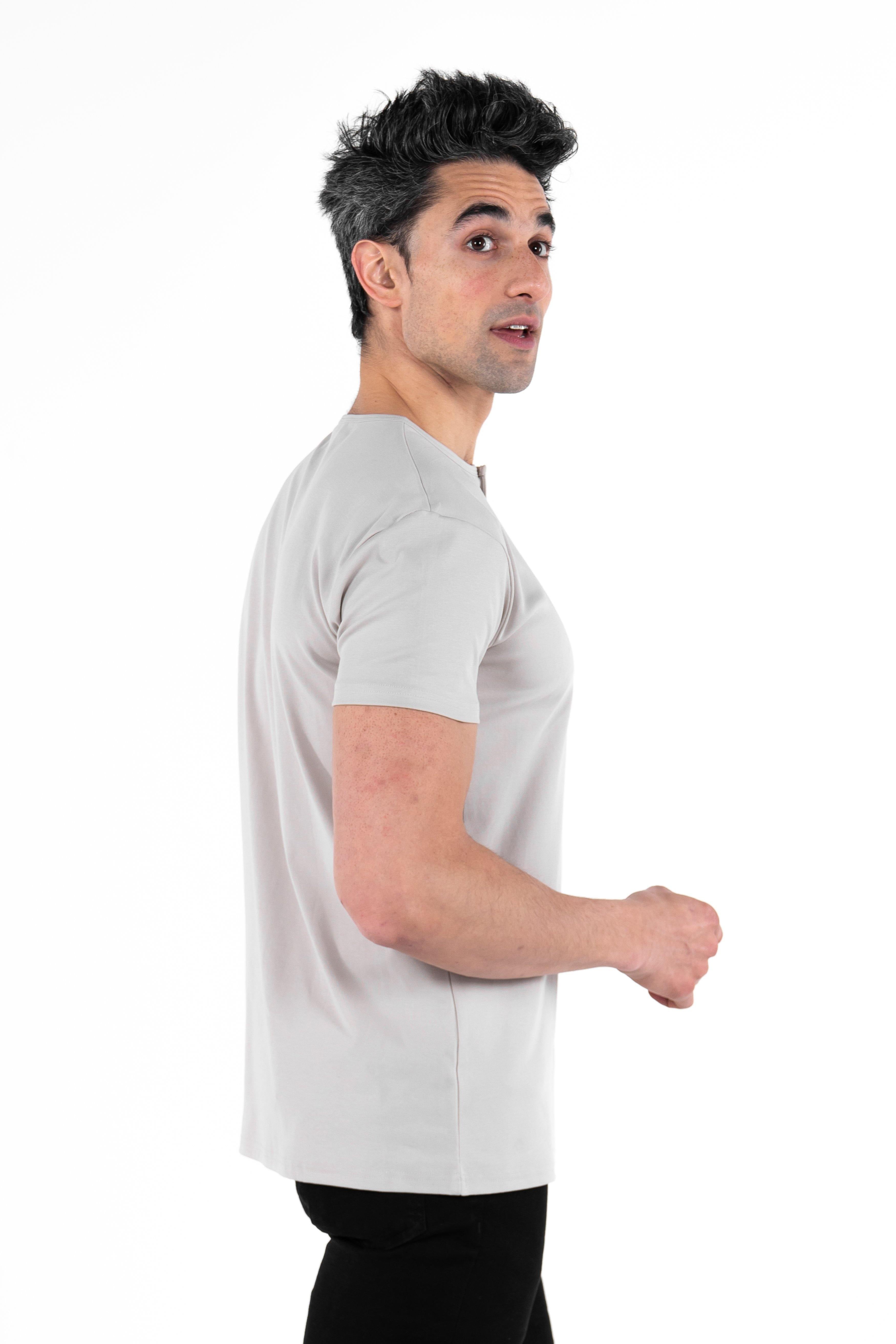 Classic Henley T-Shirt: Stone - Rule Of Threads