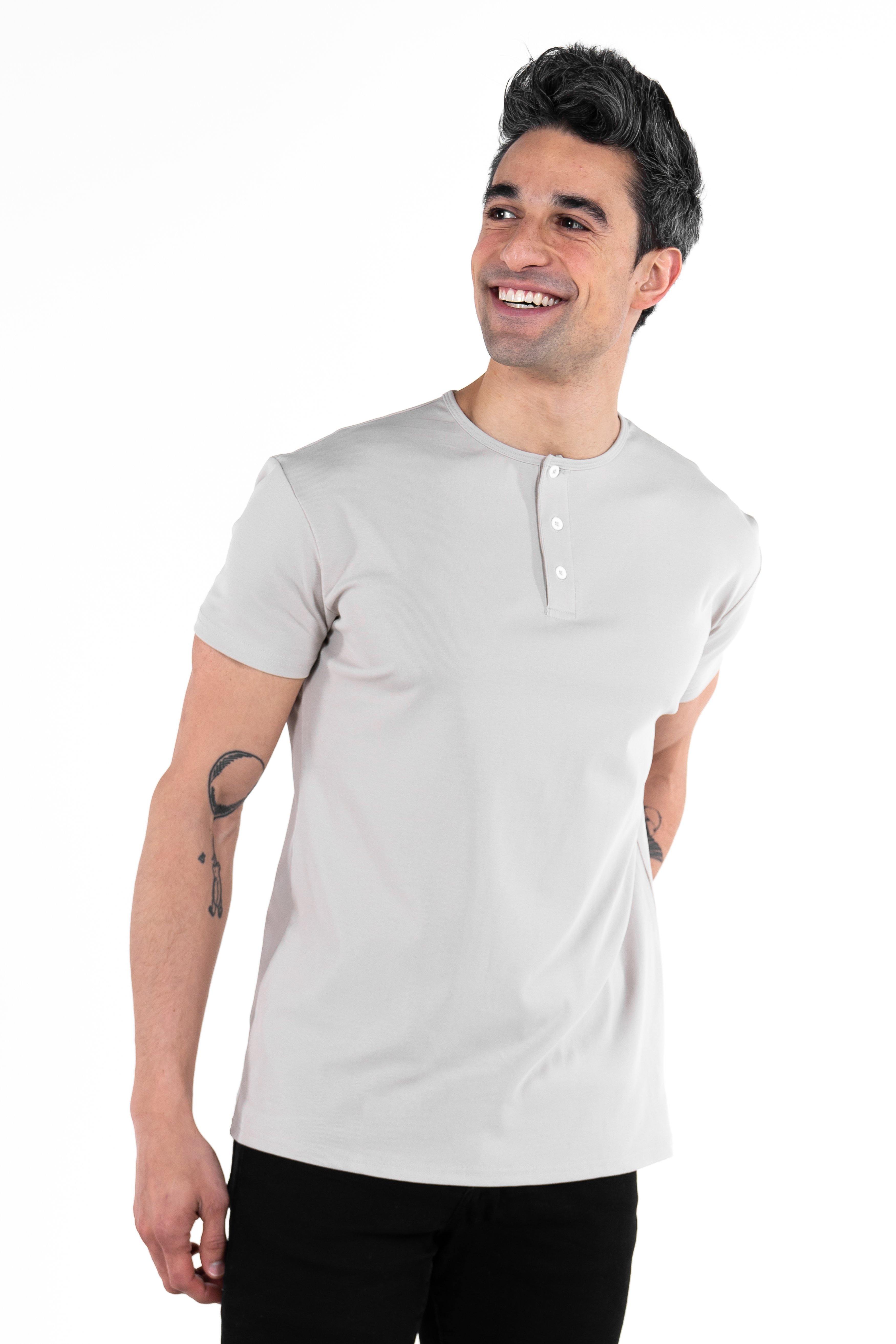 Classic Henley T-Shirt: Stone - Rule Of Threads