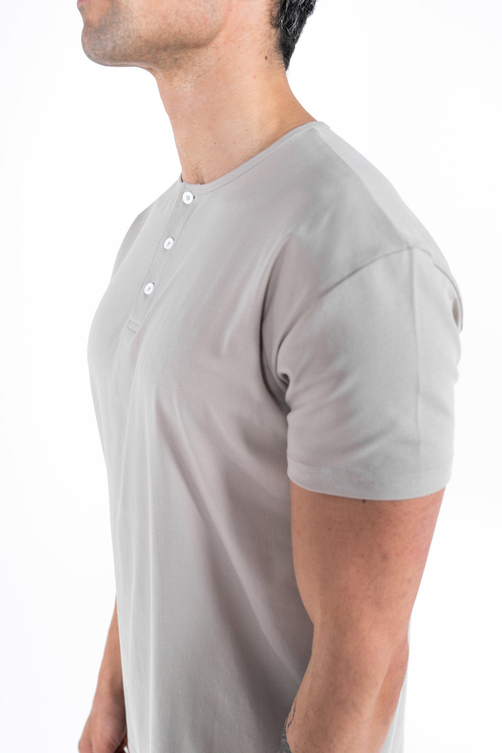 Classic Henley T-Shirt: Stone - Rule Of Threads
