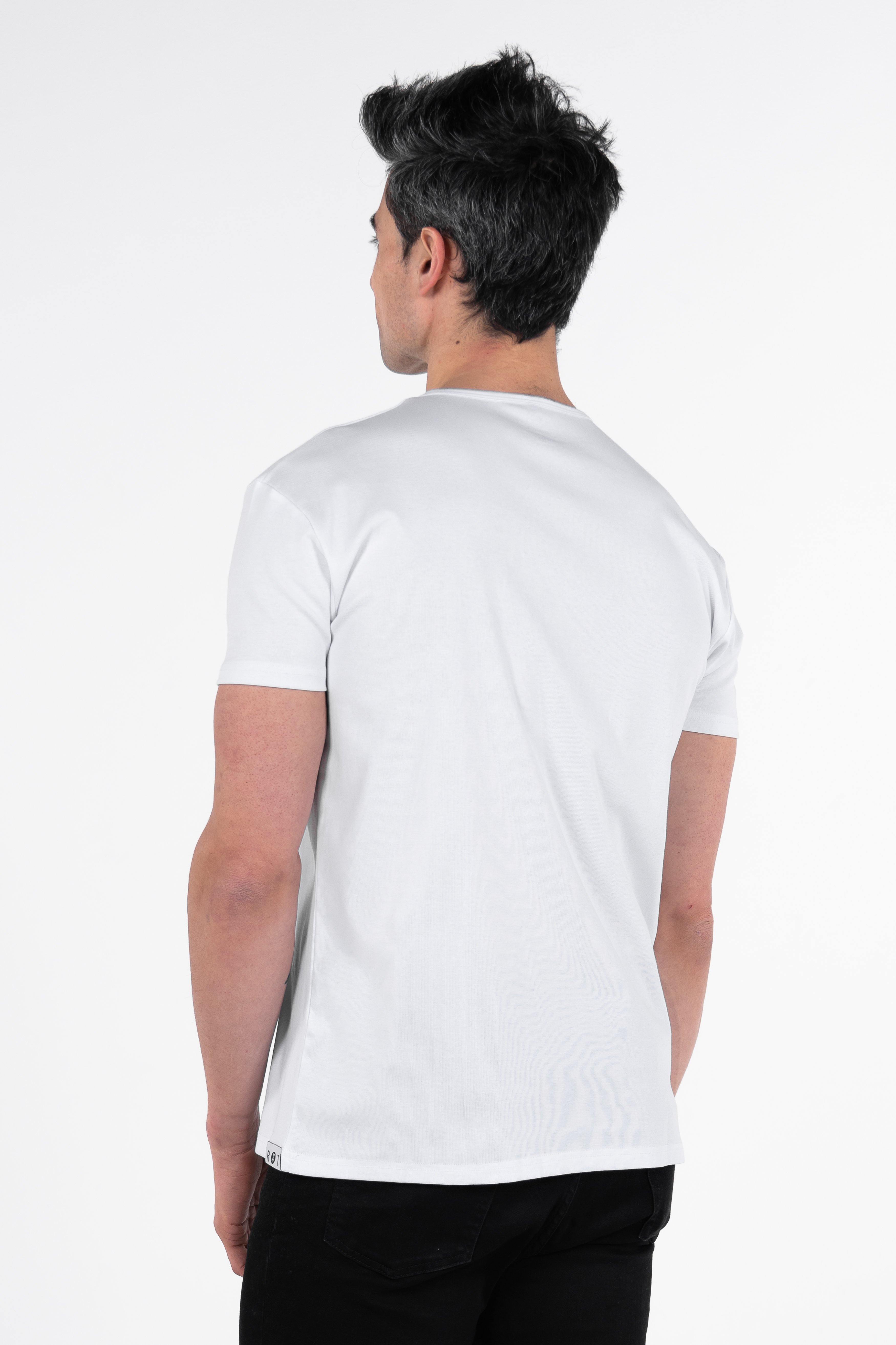 Classic Henley T-Shirt: White - Rule Of Threads