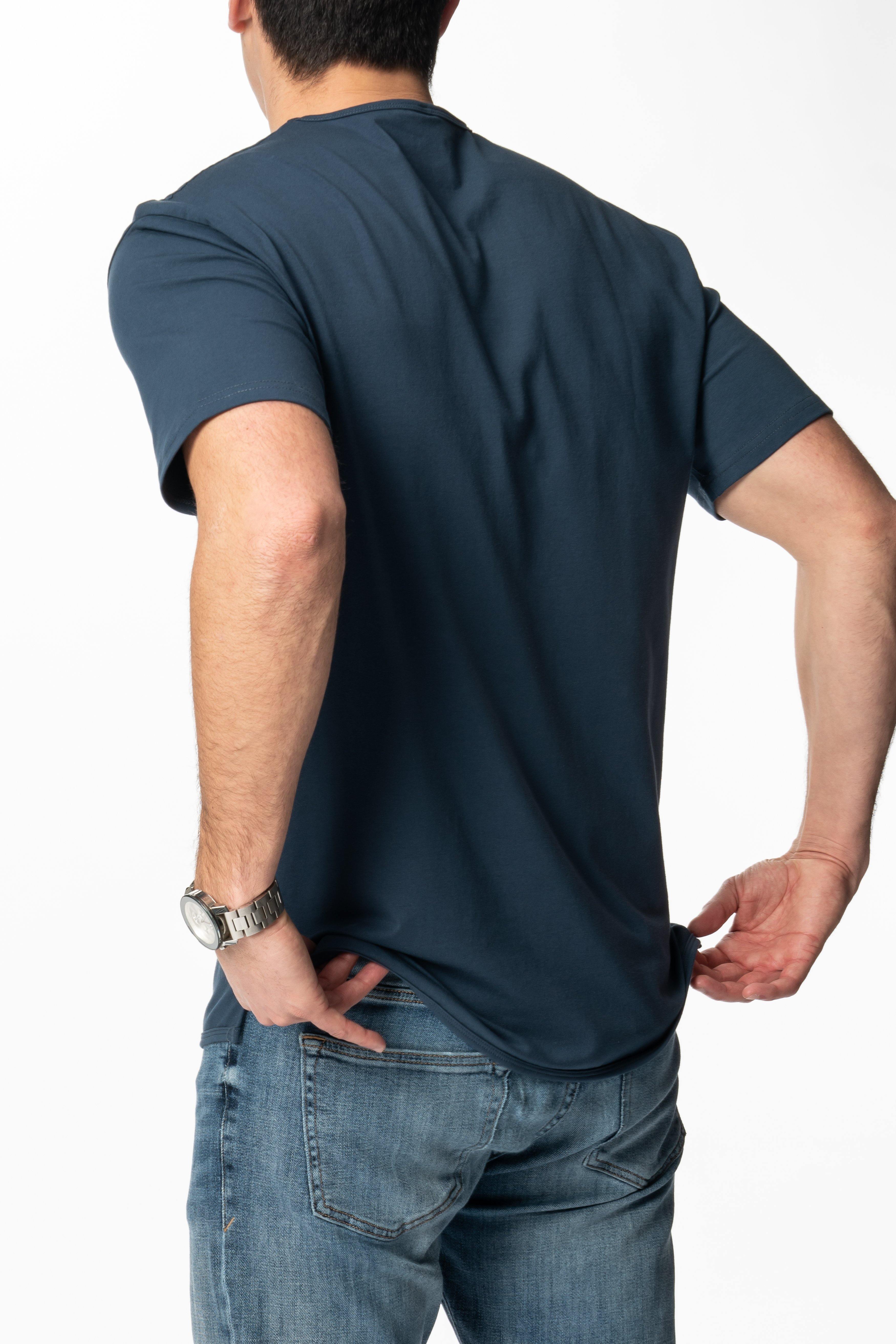 Curve-Split Crew T-Shirt: Khaki Green