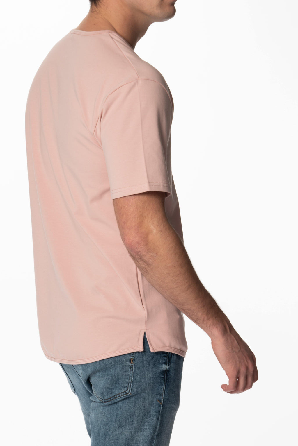 Curve-Split Crew T-Shirt: Coastal Blue