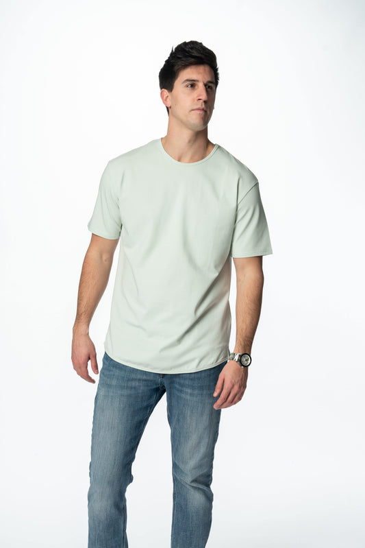 Curve-Split Crew T-Shirt: Mint Green - Rule Of Threads