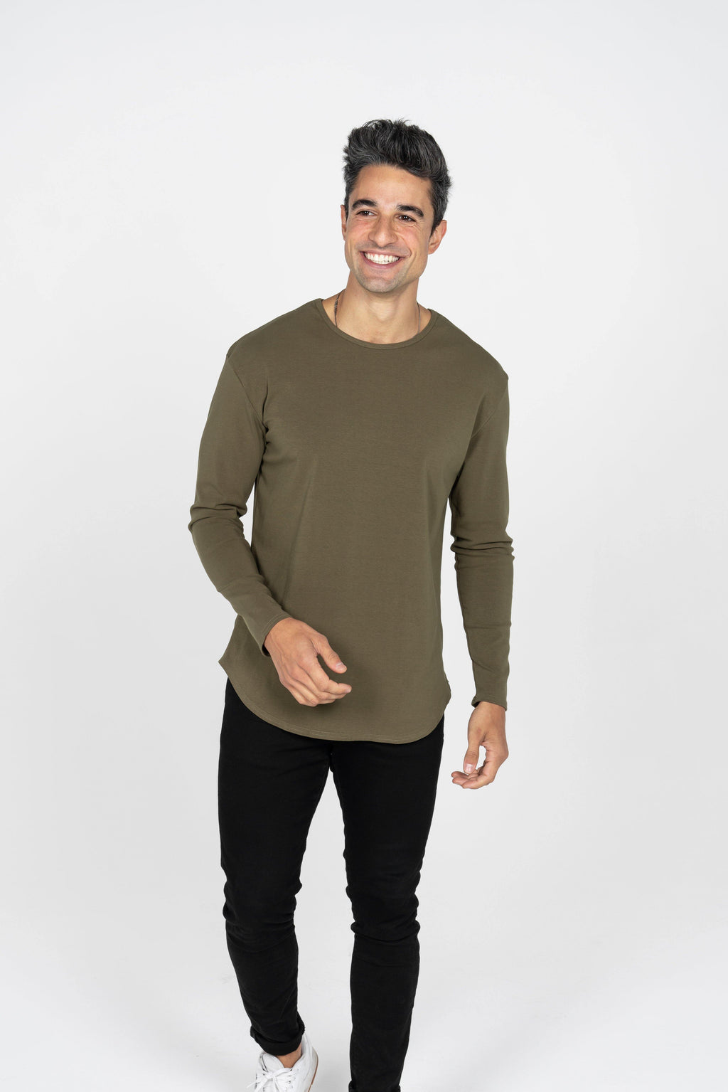 L/S Curve Crew: Olive - Rule Of Threads