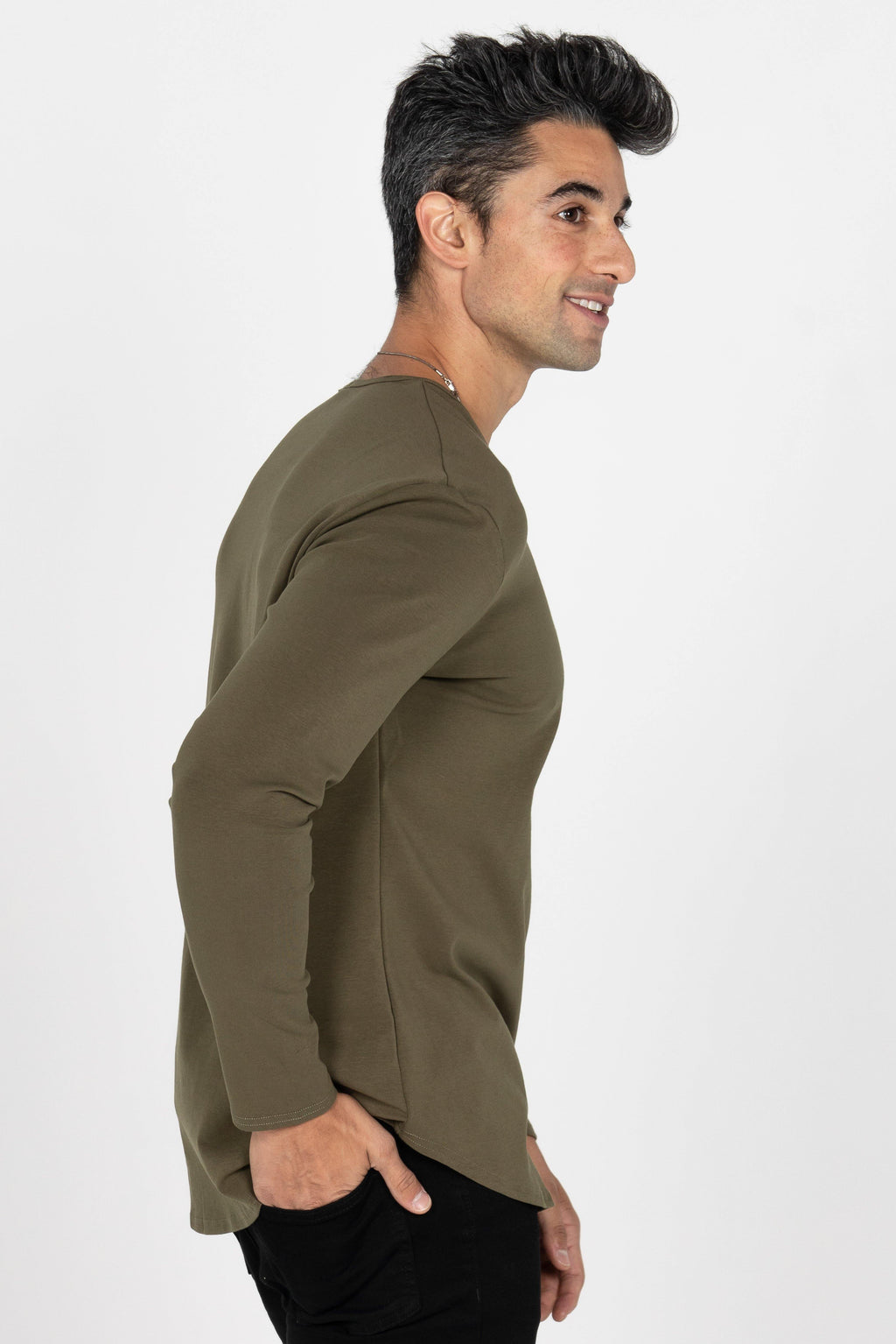 L/S Curve Crew: Olive - Rule Of Threads