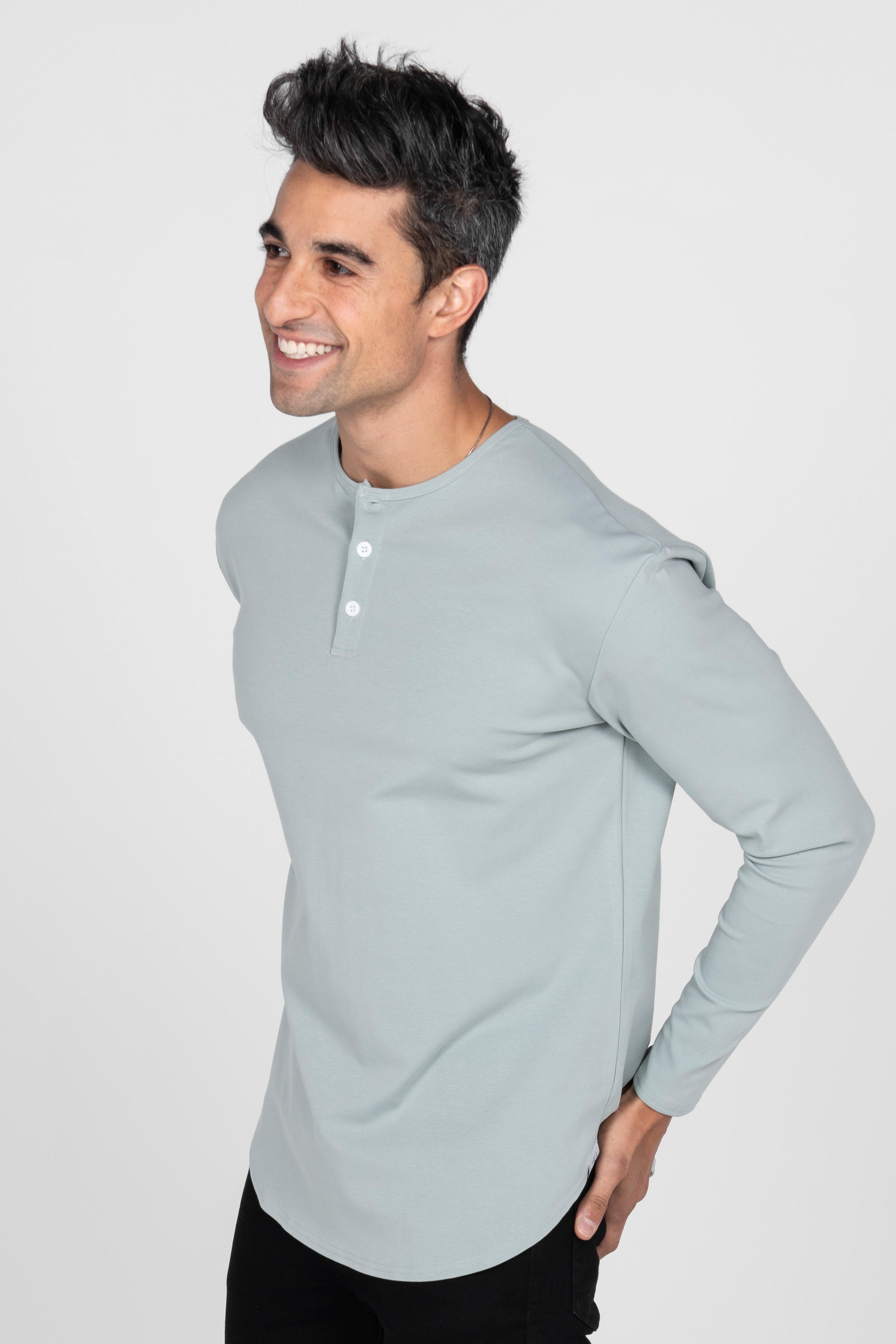 L/S Curve Henley: Arctic Blue - Rule Of Threads