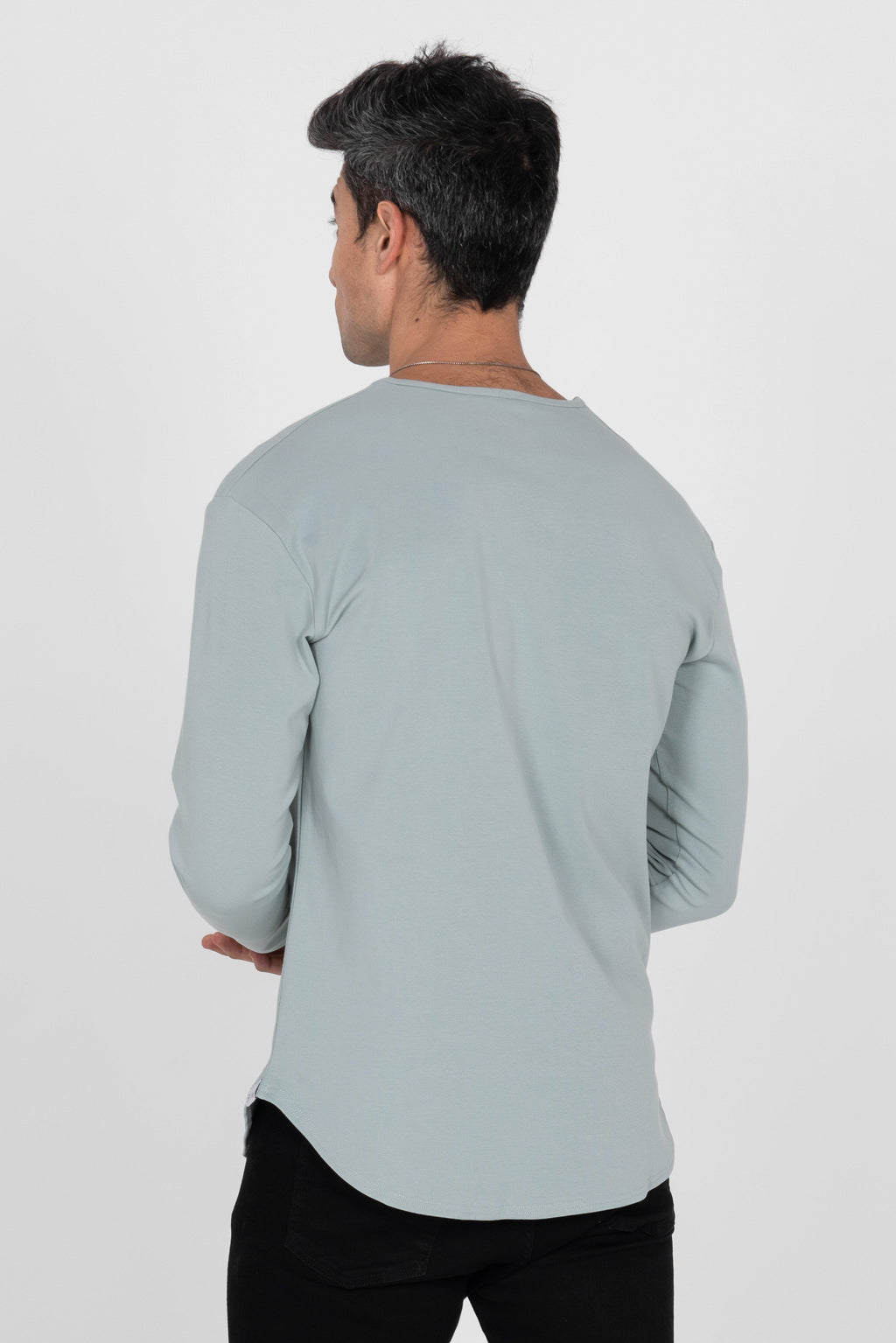 L/S Curve Henley: Arctic Blue - Rule Of Threads