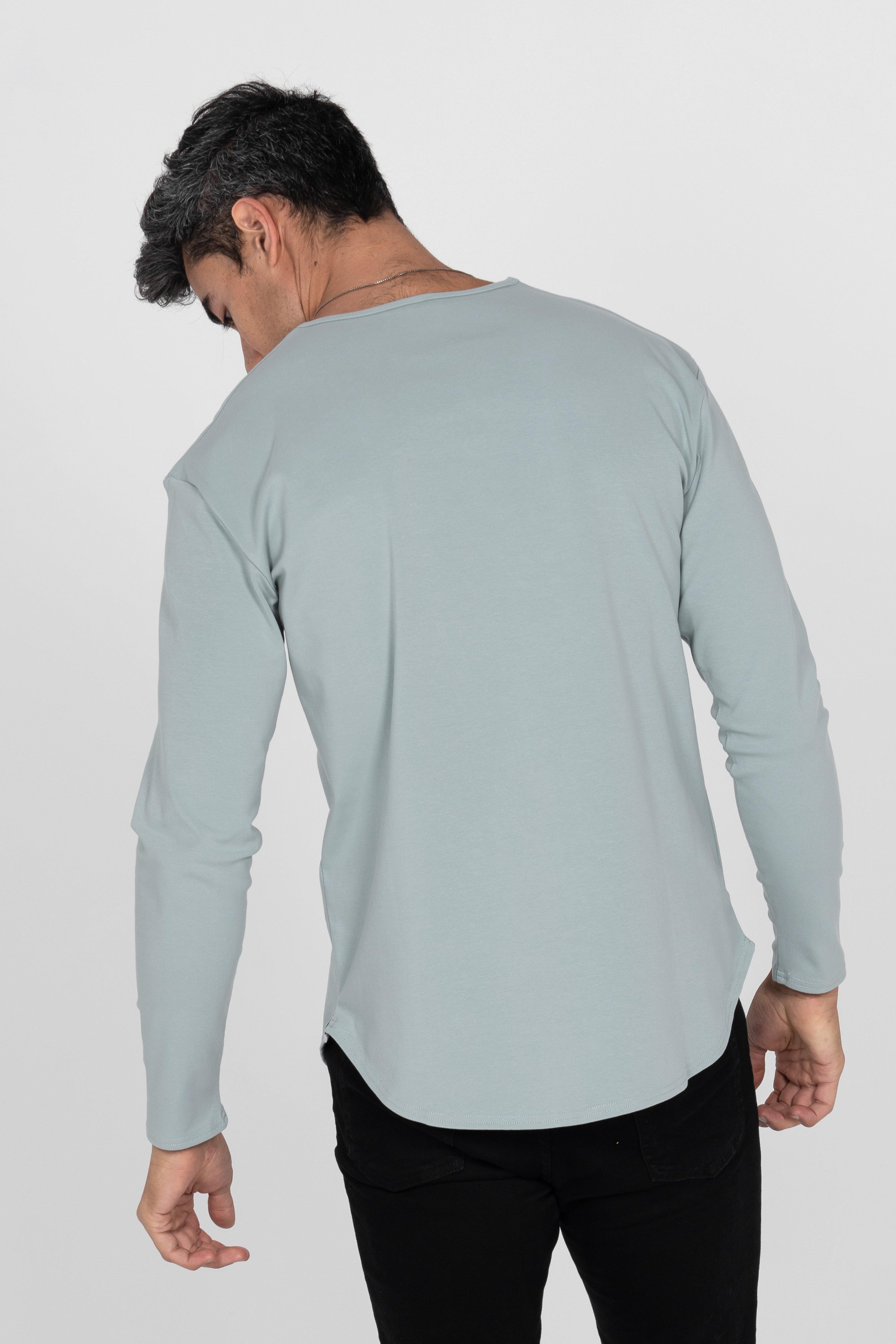 L/S Curve Henley: Arctic Blue - Rule Of Threads