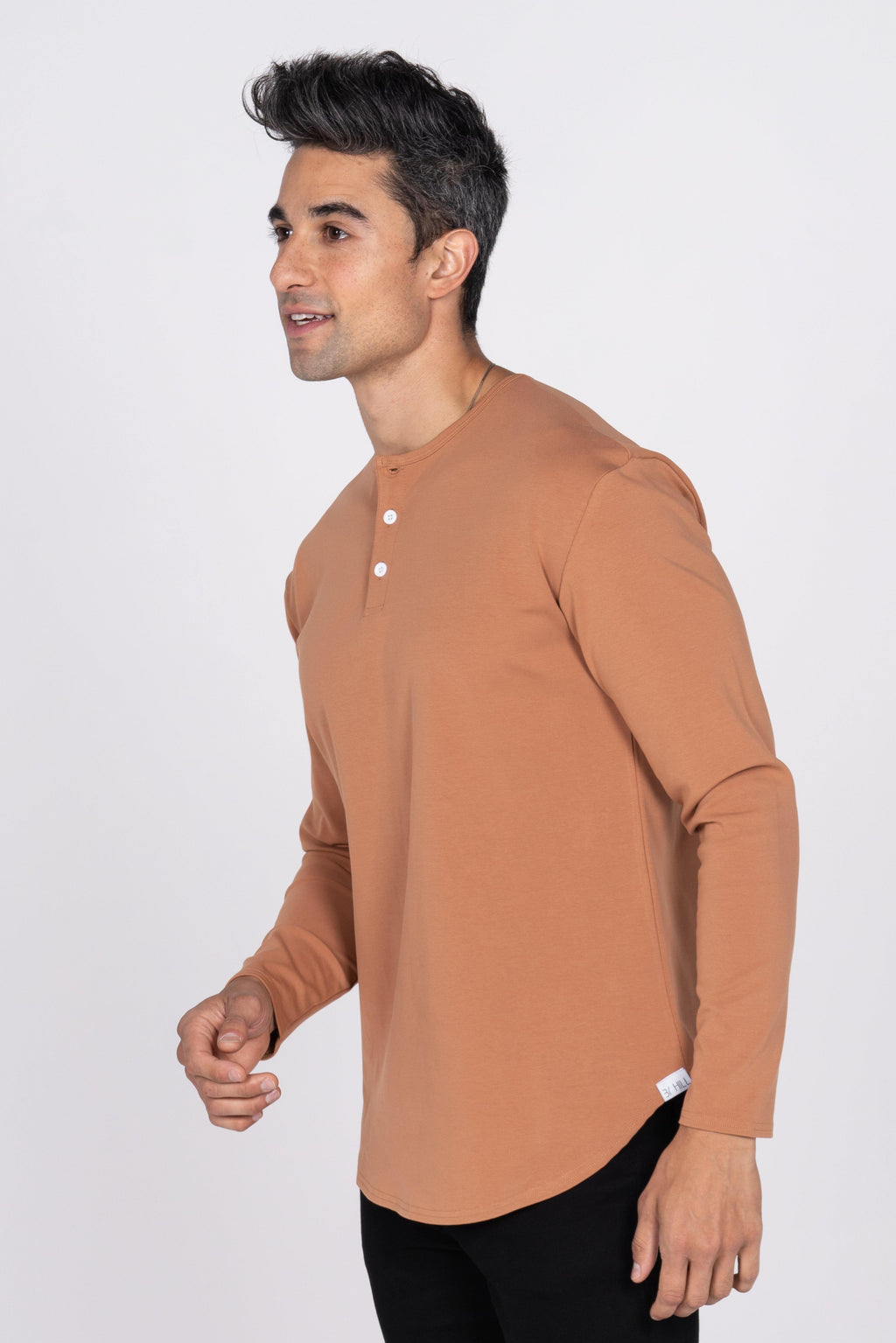 L/S Curve Henley: Caramel - Rule Of Threads