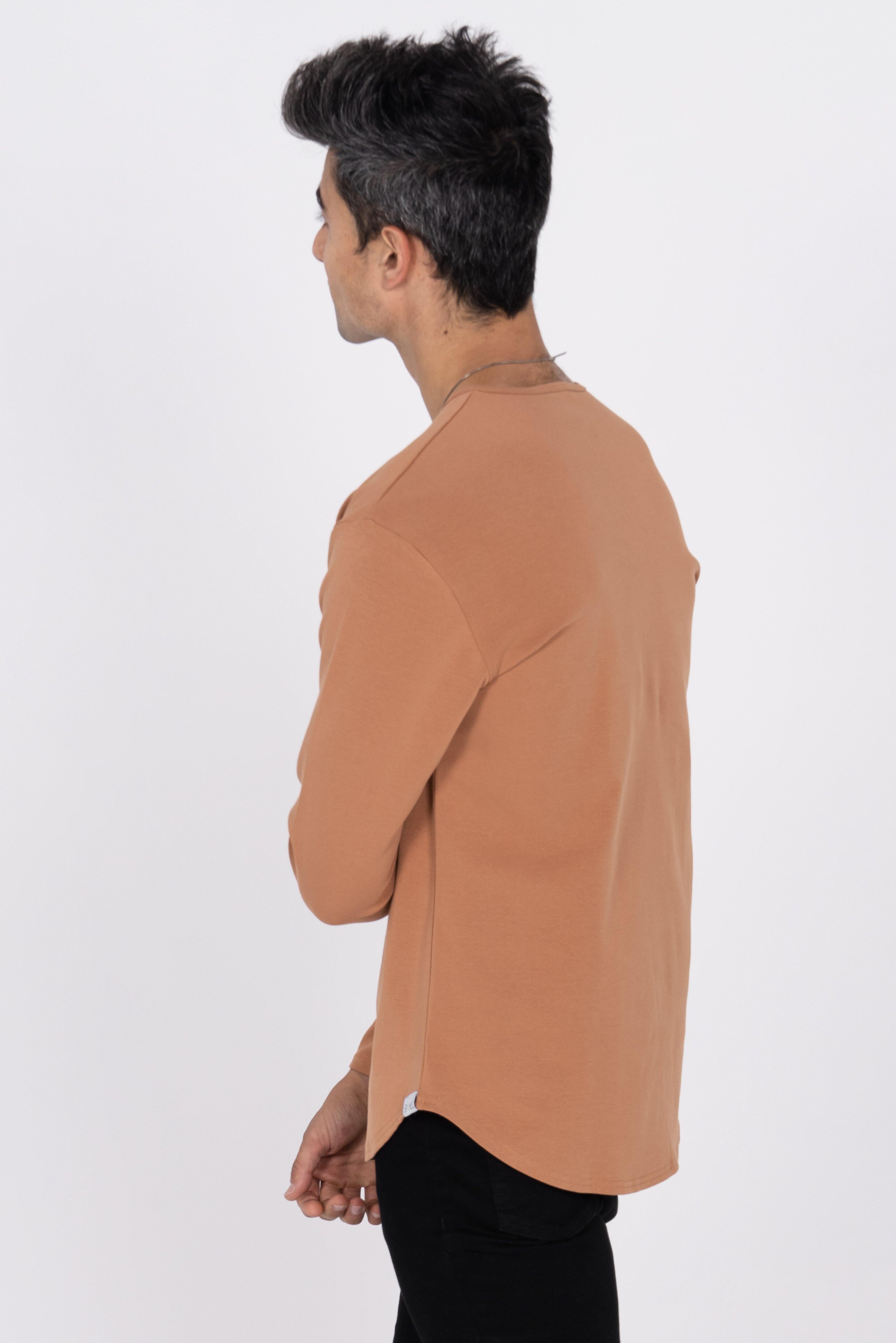 L/S Curve Henley: Caramel - Rule Of Threads