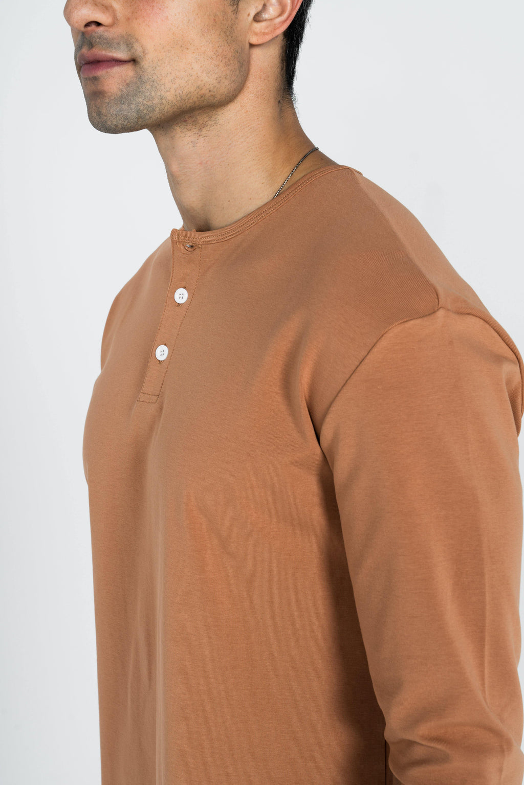 L/S Curve Henley: Caramel - Rule Of Threads