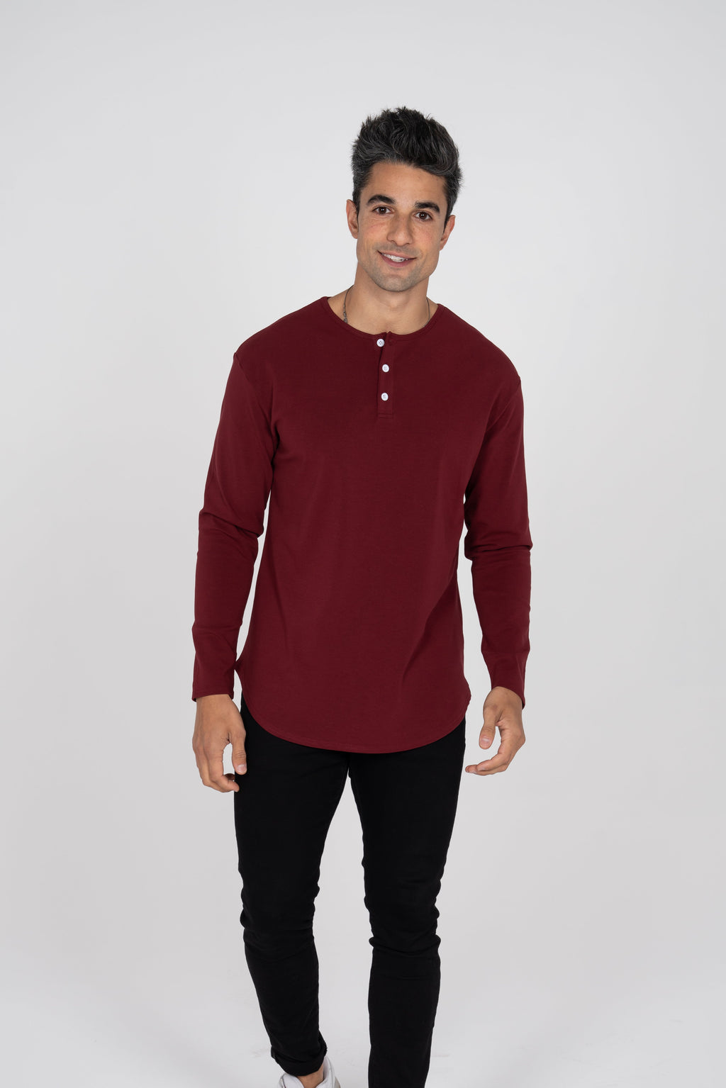 L/S Curve Henley: Merlot - Rule Of Threads